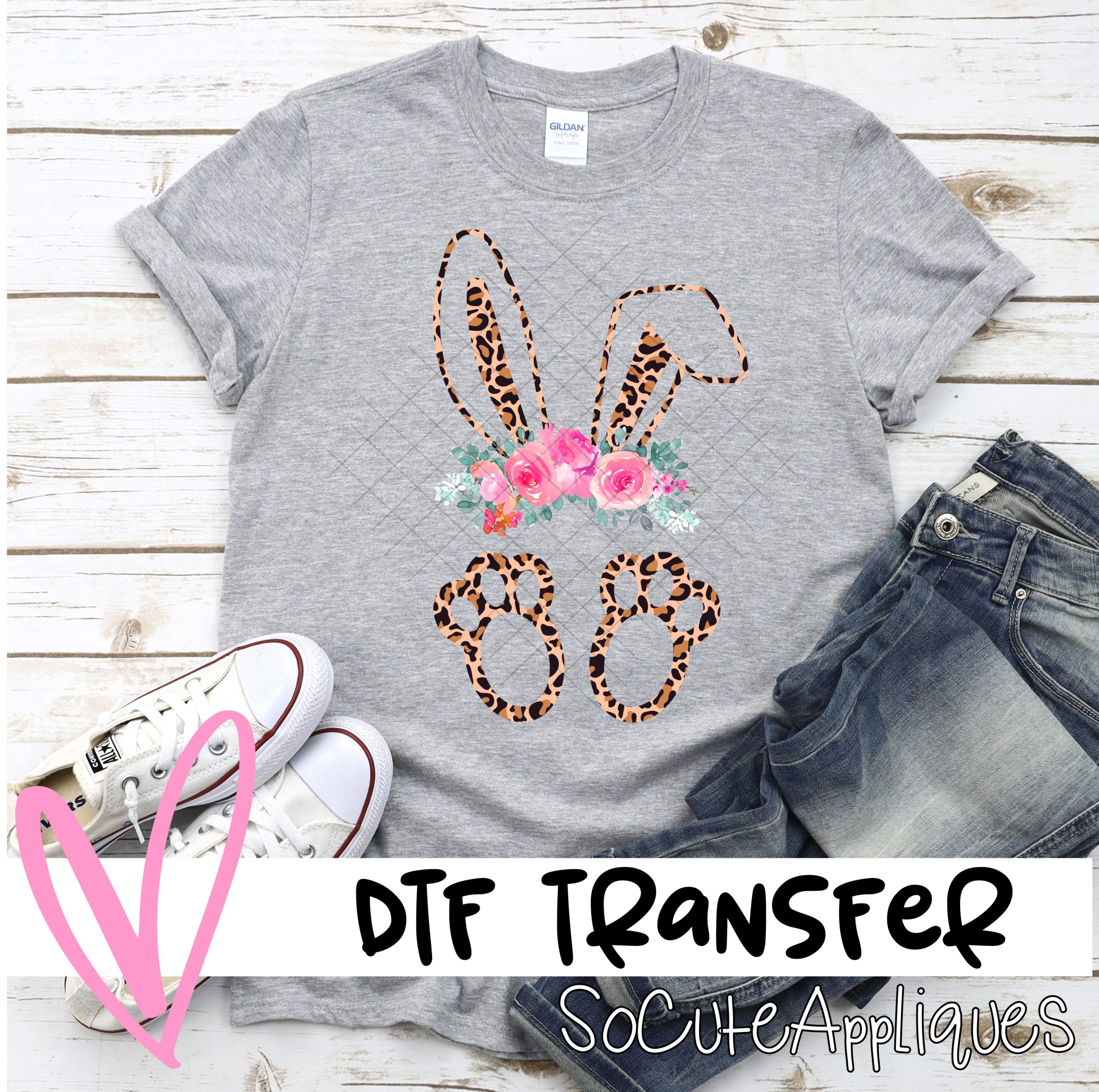 Leopard bunny flower crown *DTF* Transfer