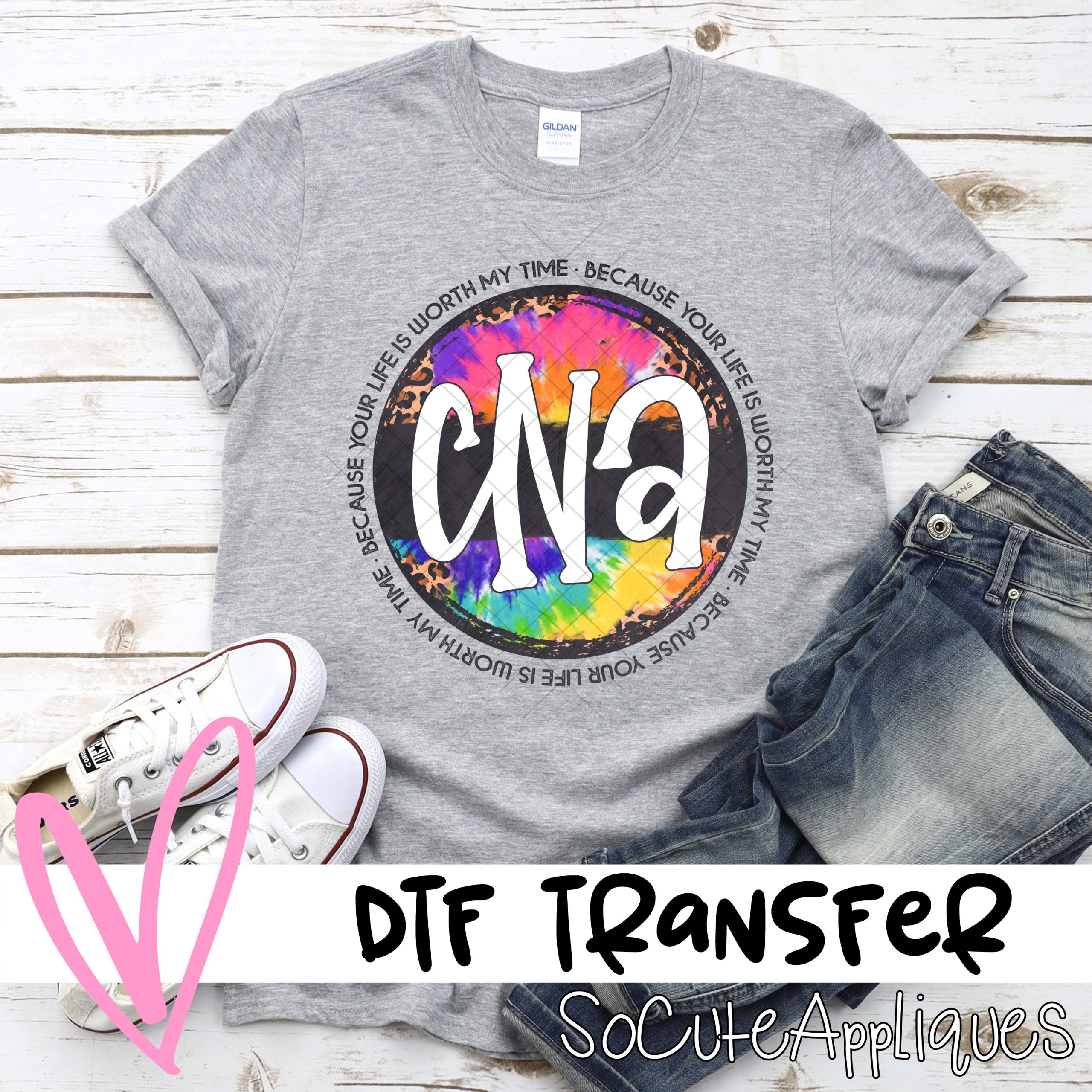 CNA circle tye dye *DTF* Transfer