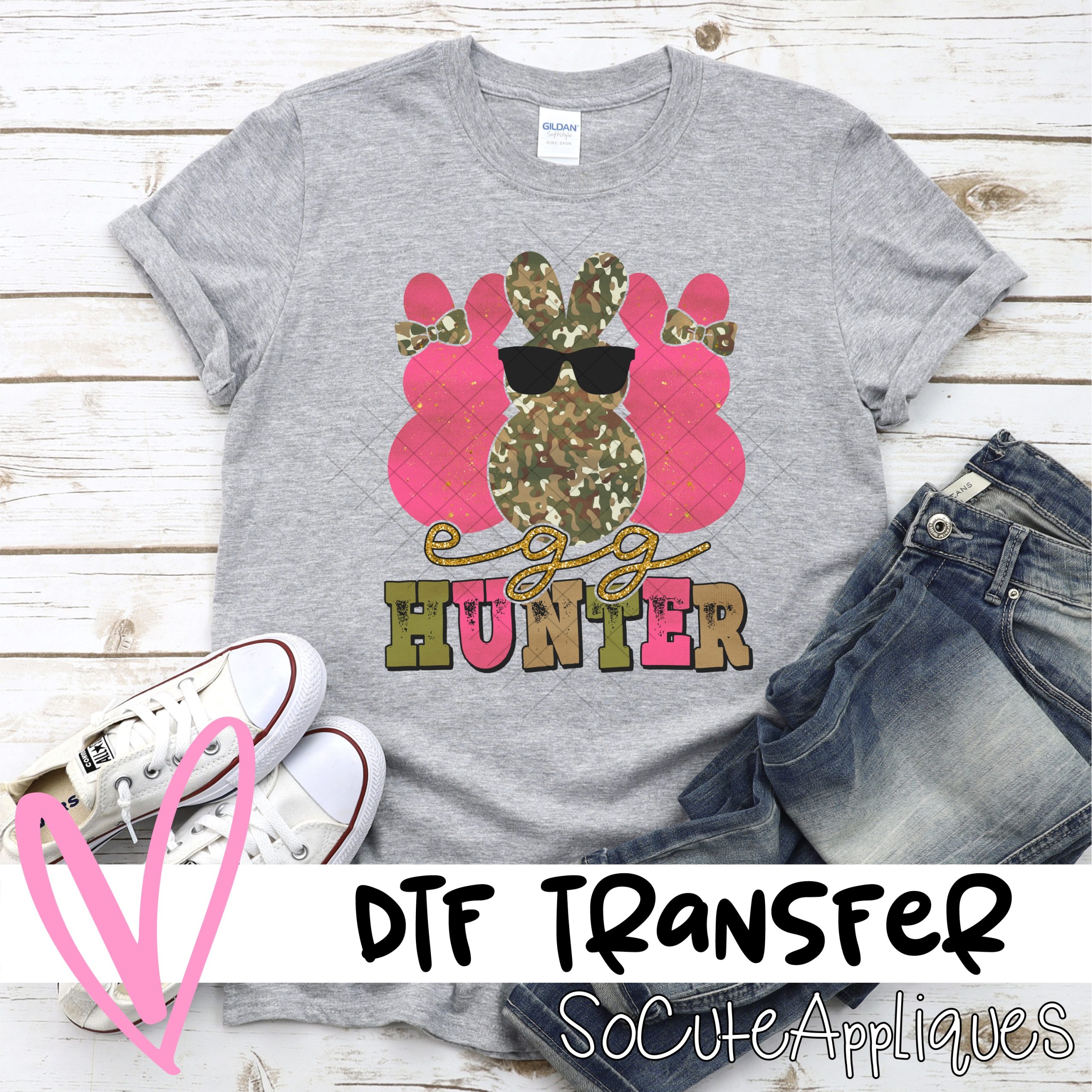 Egg hunter camo pink *DTF* Transfer
