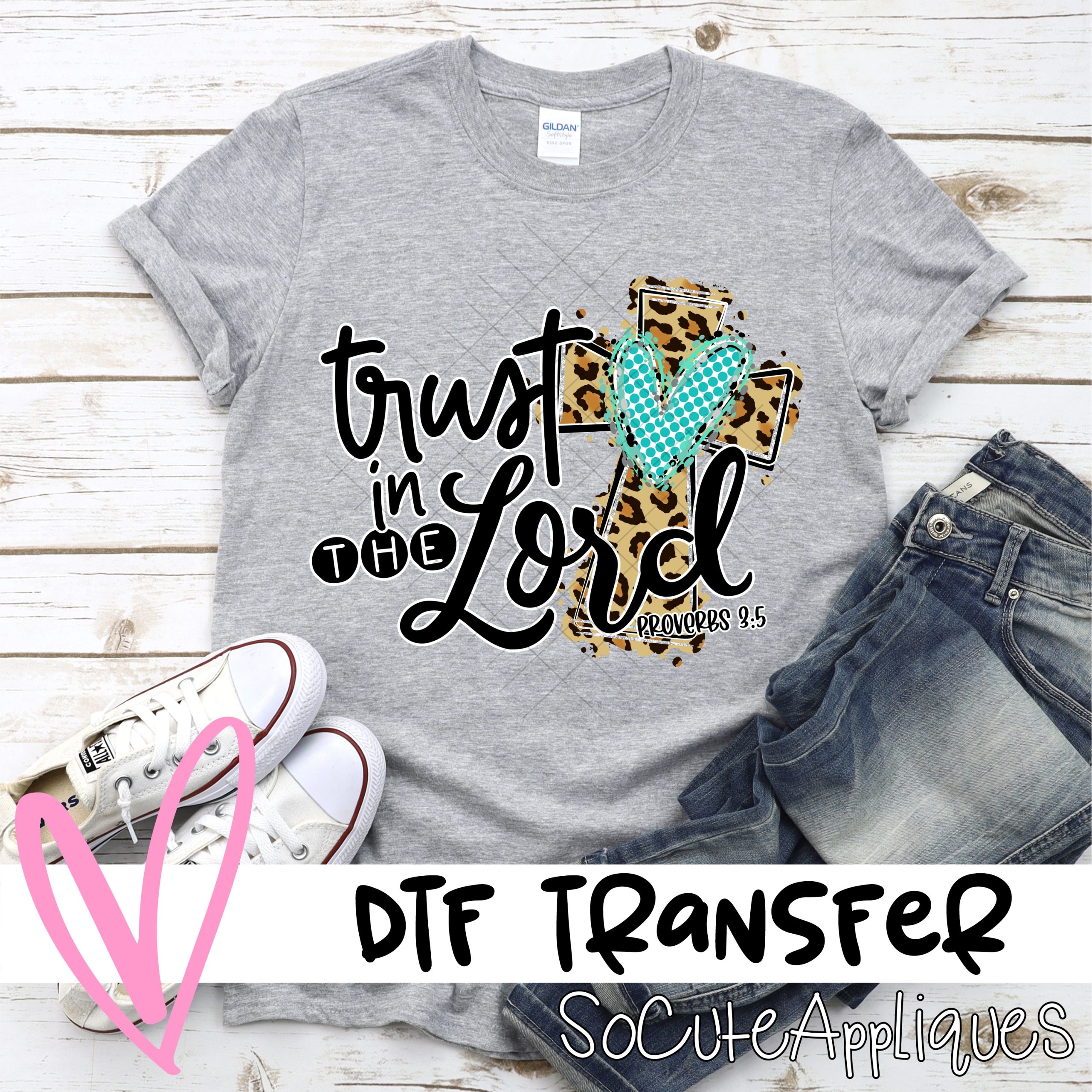 Trust in the lord leopard HORIZONTAL  *DTF* Transfer
