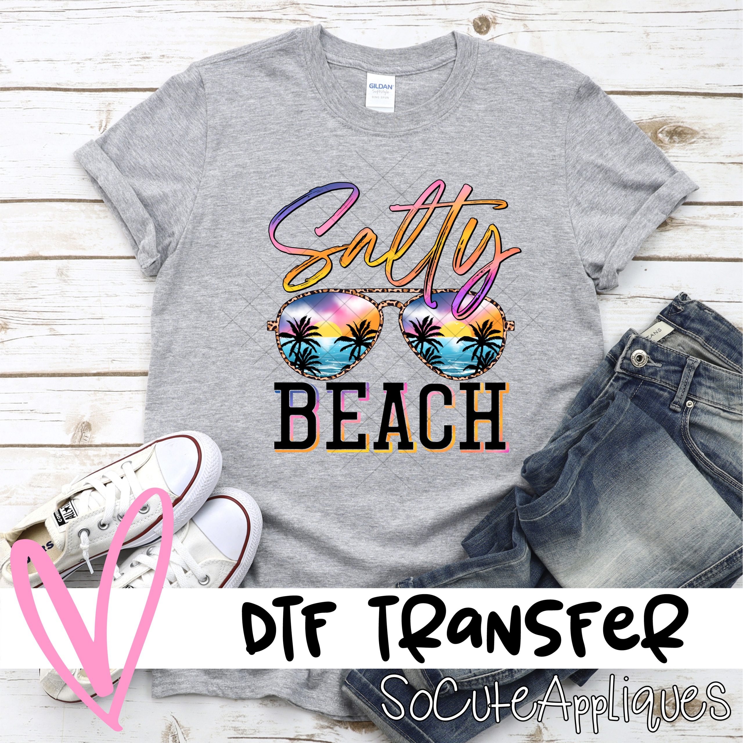 salty beach sunglasses *DTF* Transfer