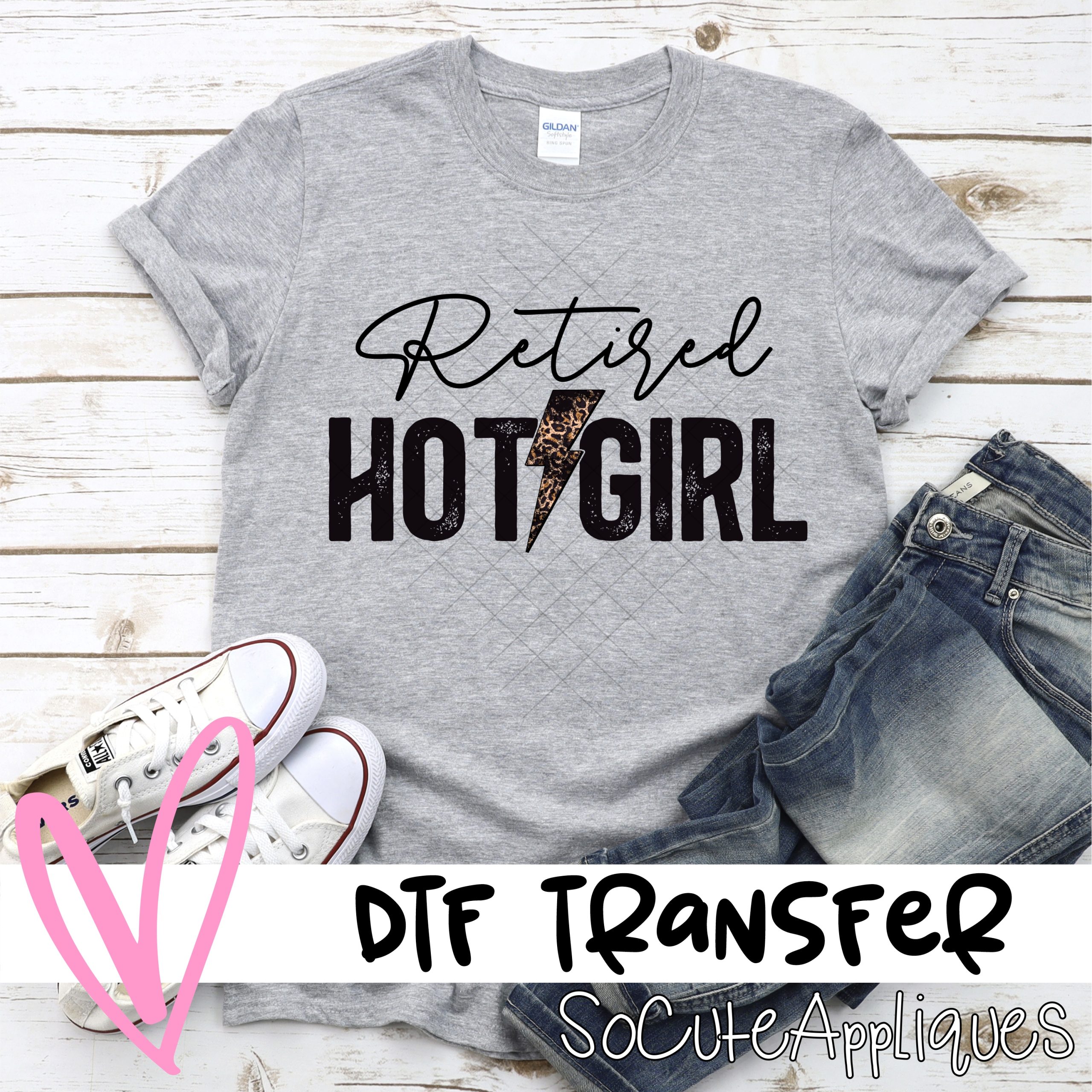 retired hot girl grunge leopard *DTF* Transfer