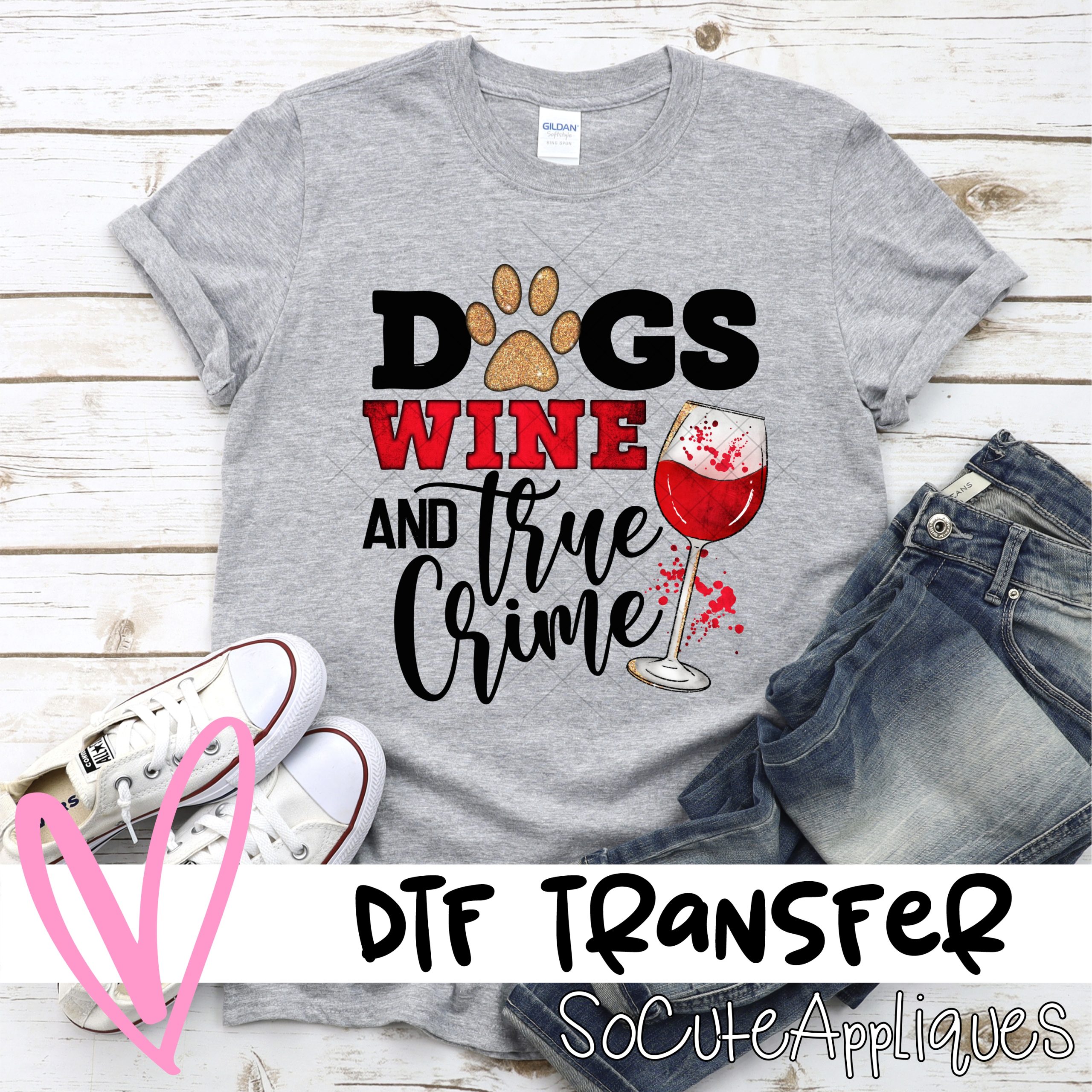 dogs wine true crime *DTF* Transfer