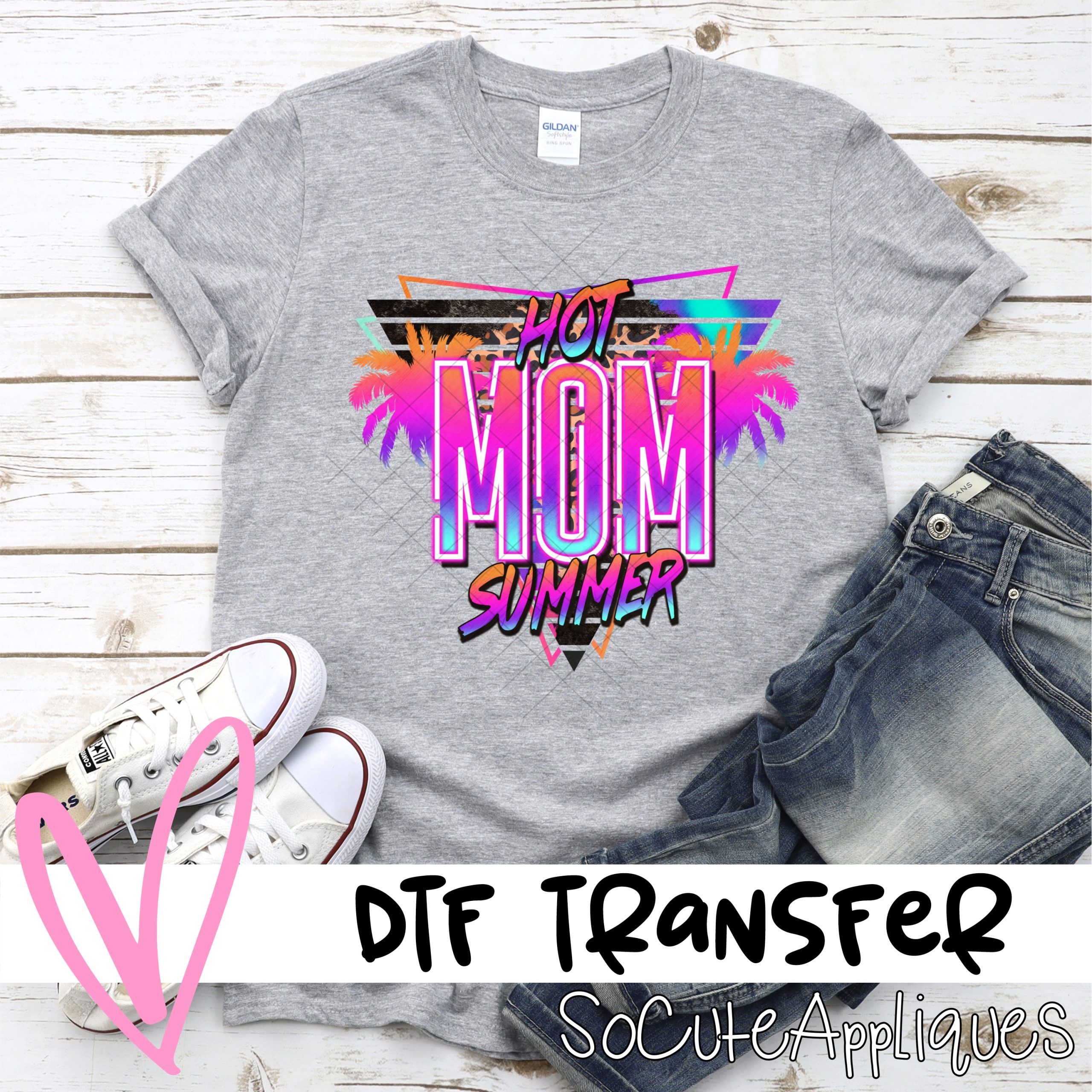 Hot mom summer neon retro *DTF* Transfer