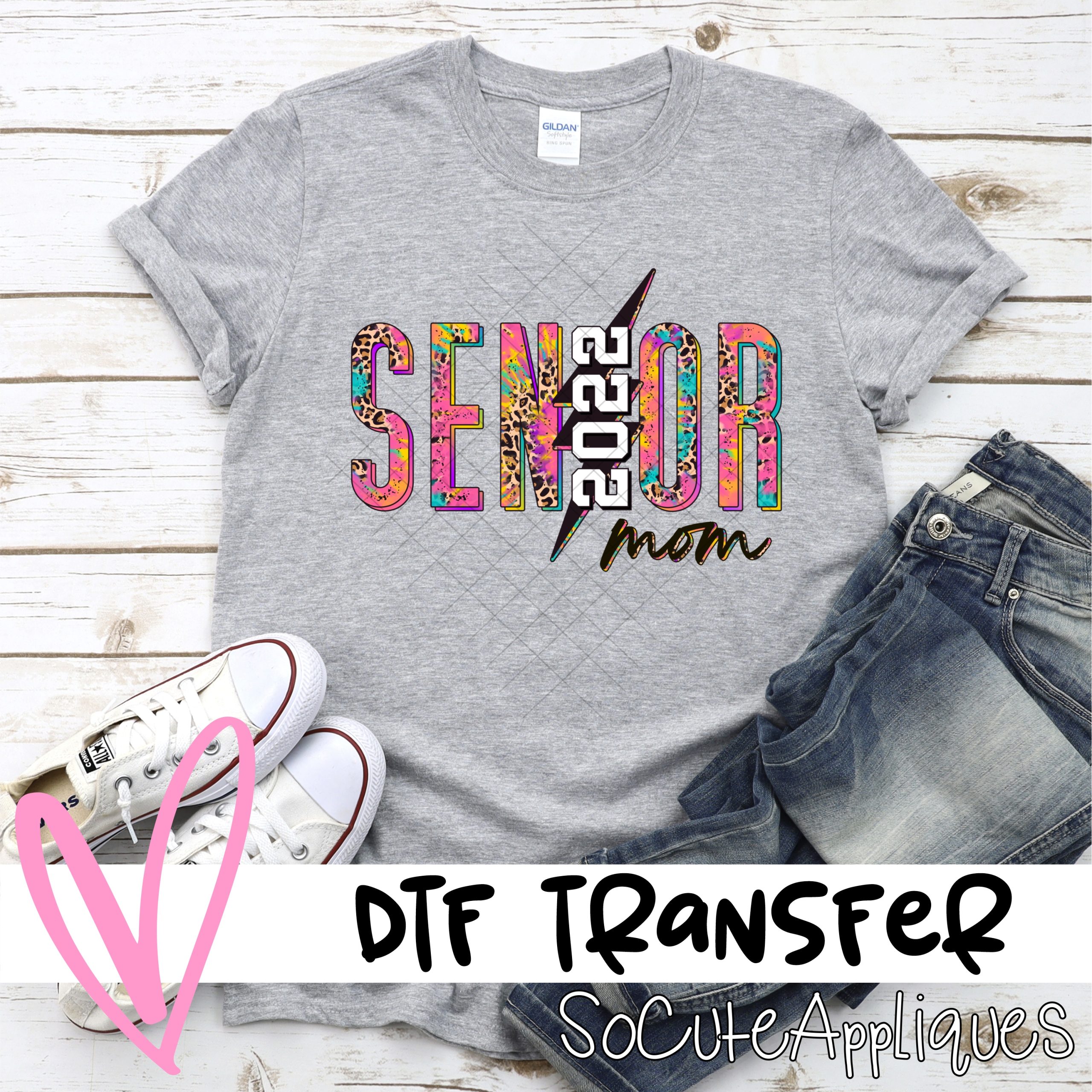 Senior mom 2022 lightning LEOPARD *DTF* Transfer