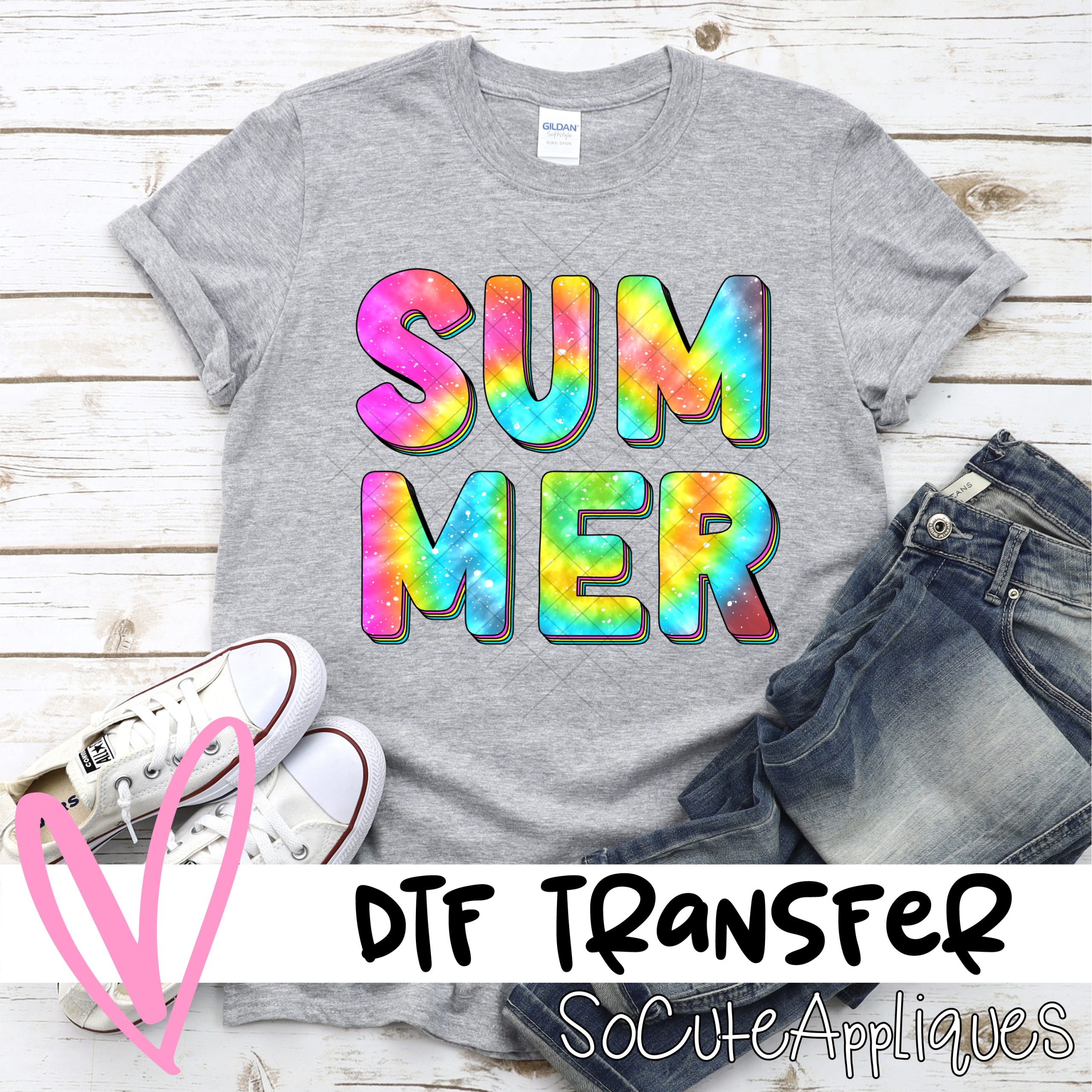 Summer TIE DYE adult *DTF* Transfer