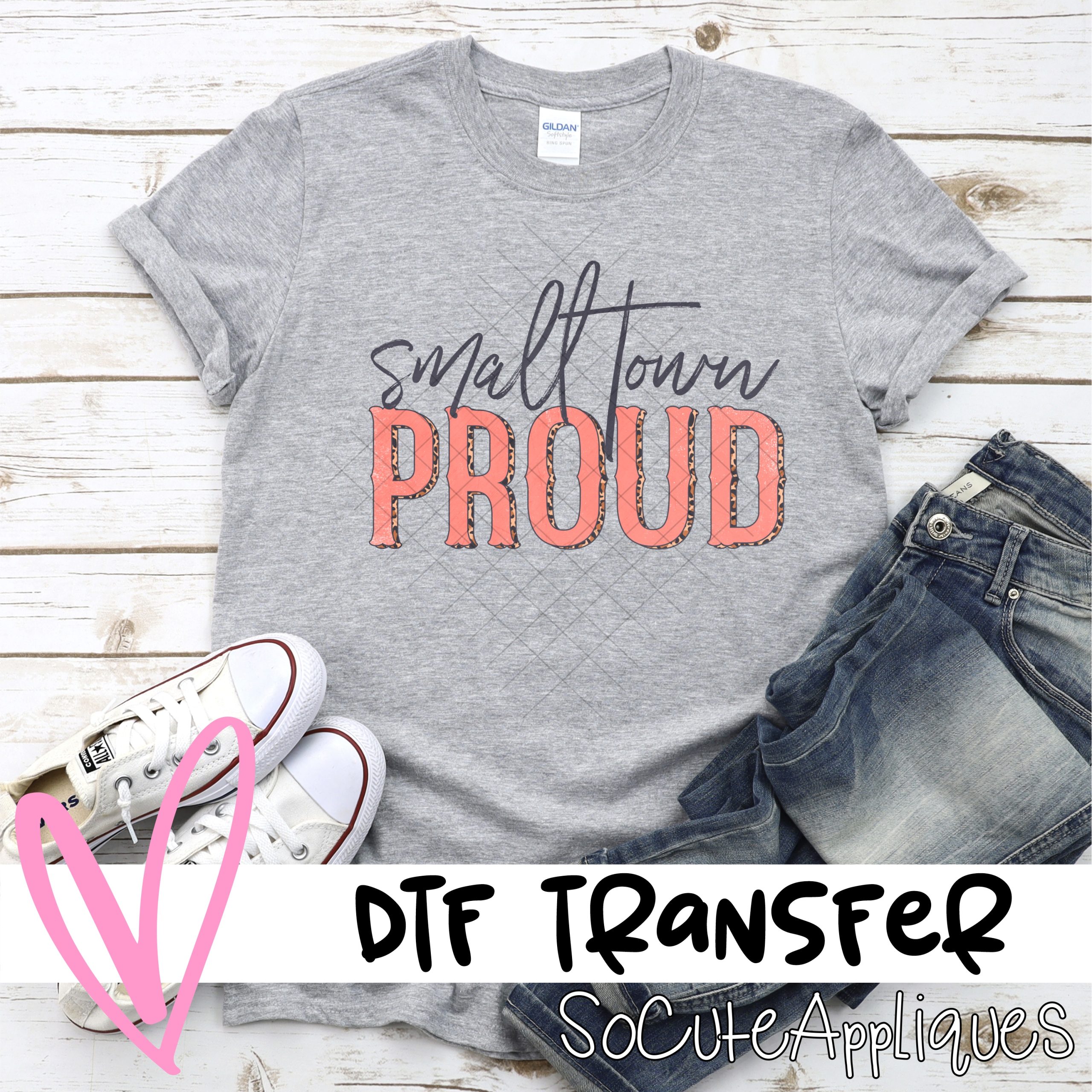 small town proud peach leopard *DTF* Transfer