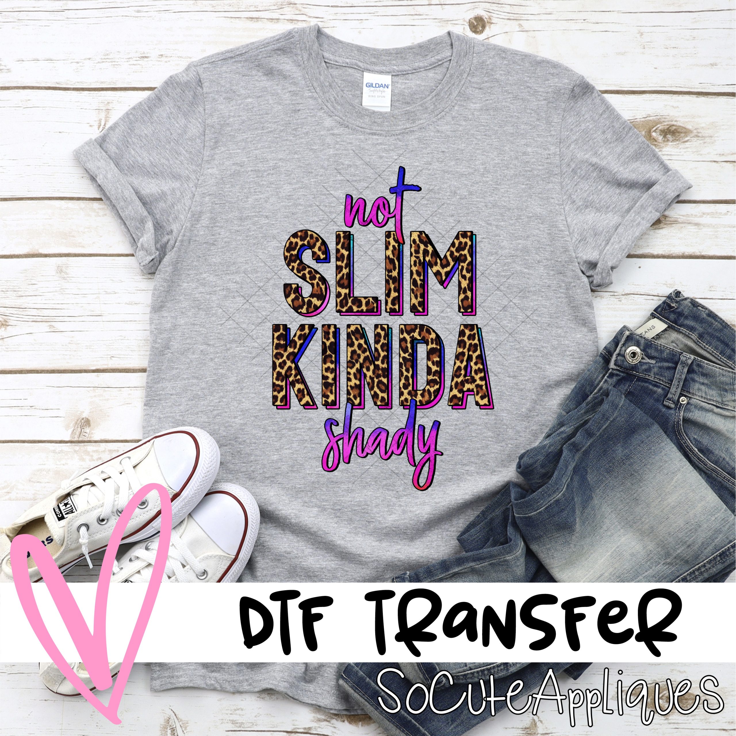 not slim kinda shady rainbow leopard *DTF* Transfer