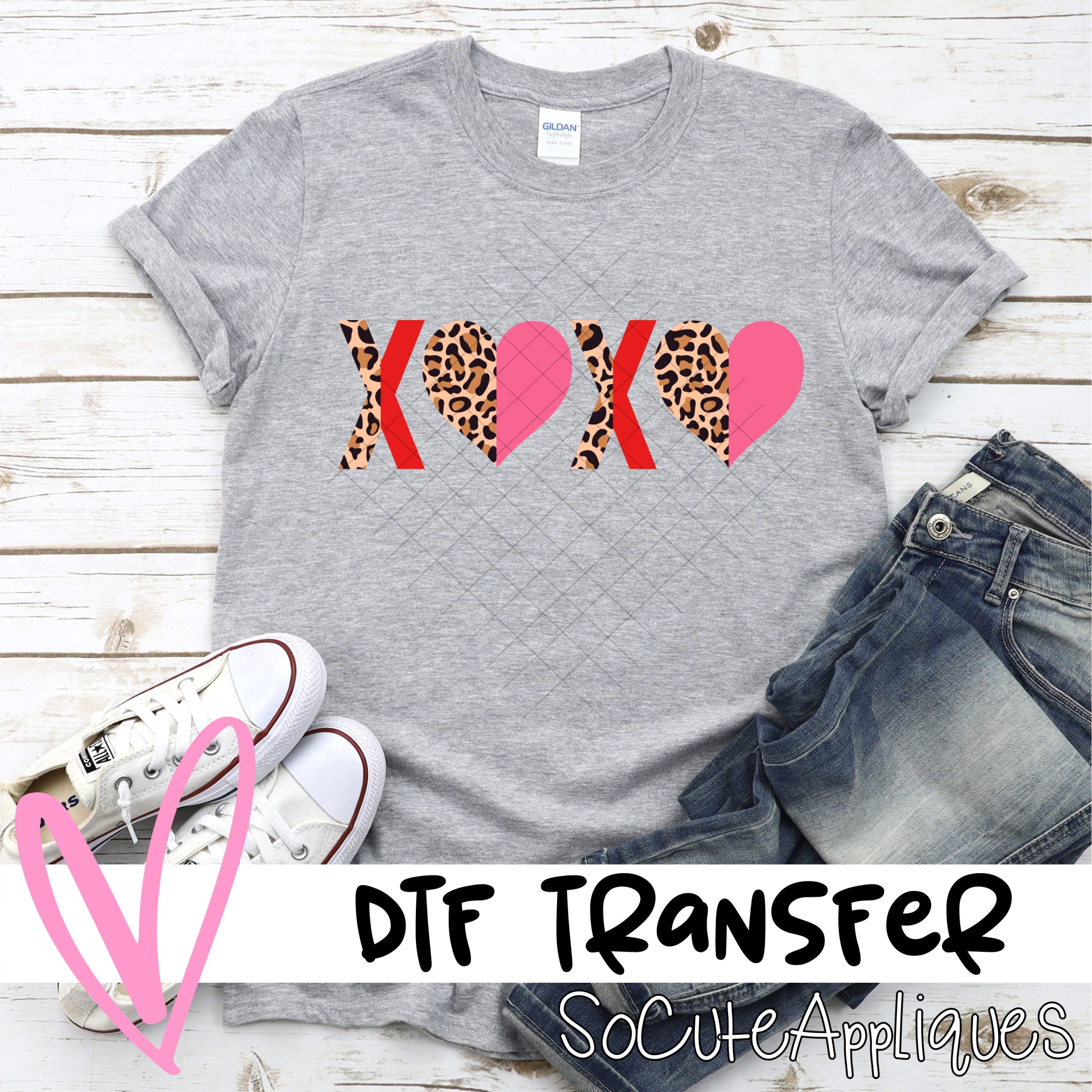 xoxo half leopard *DTF* Transfer