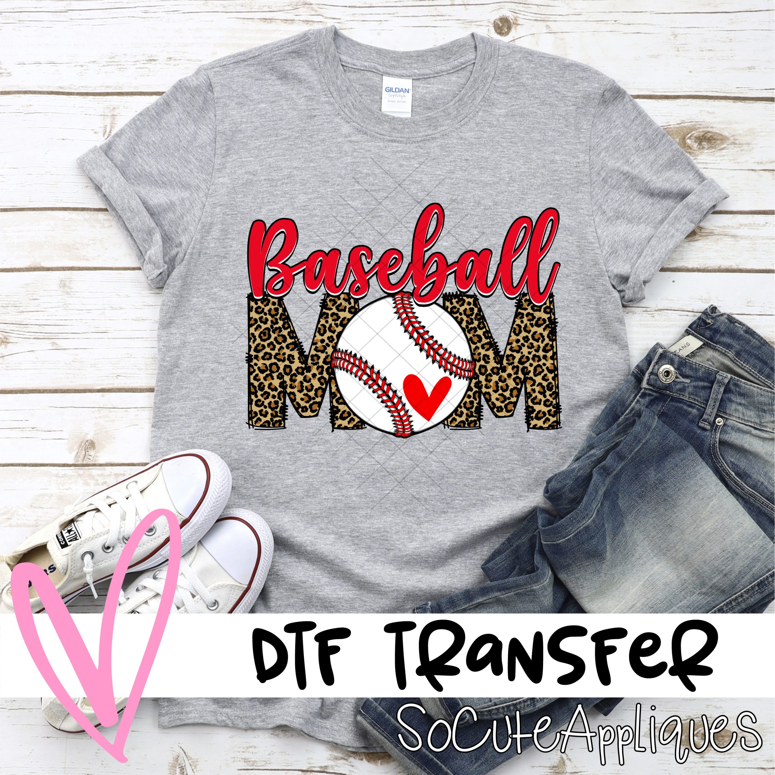 Baseball mom LEOPARD *DTF* Transfer