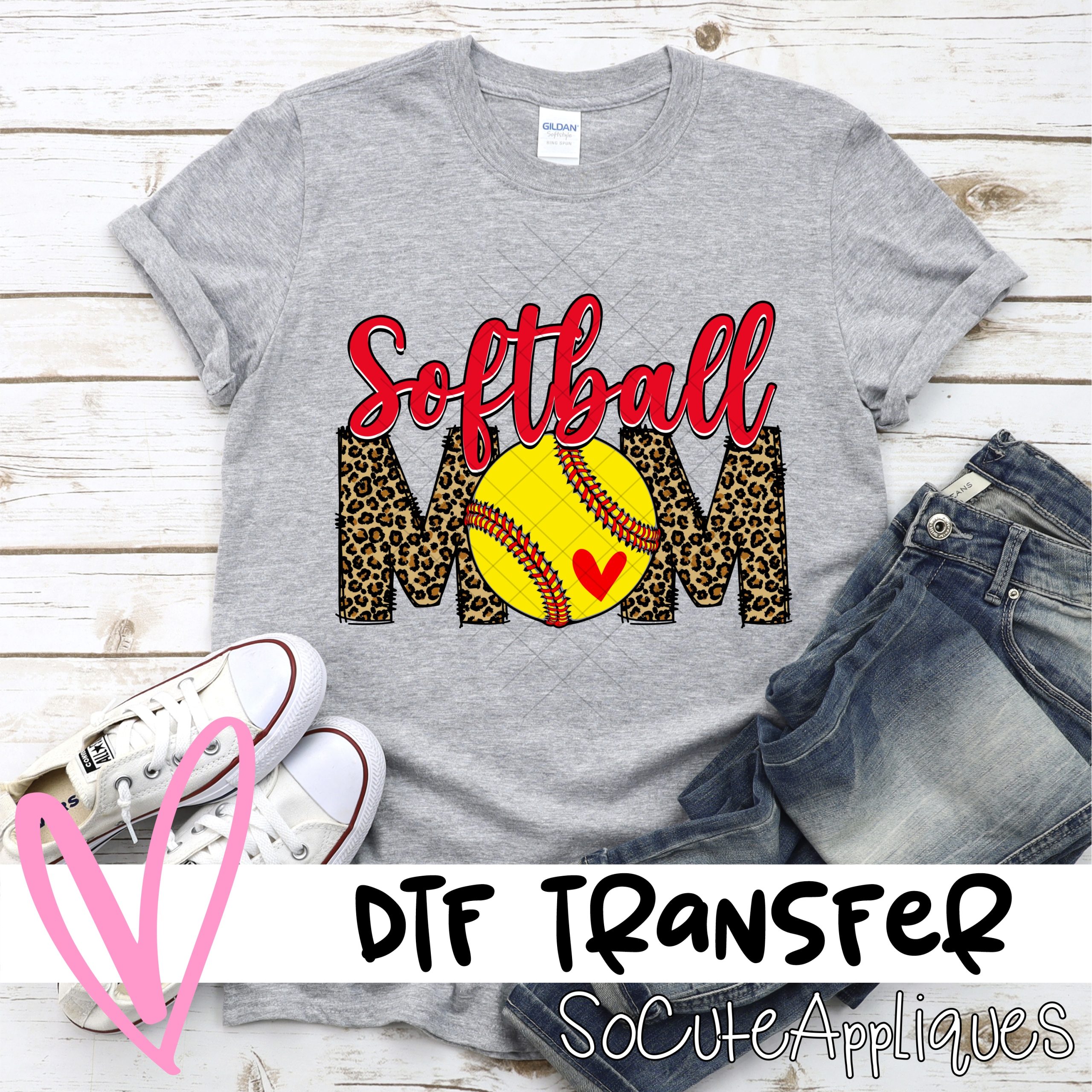 Softball mom LEOPARD *DTF* Transfer