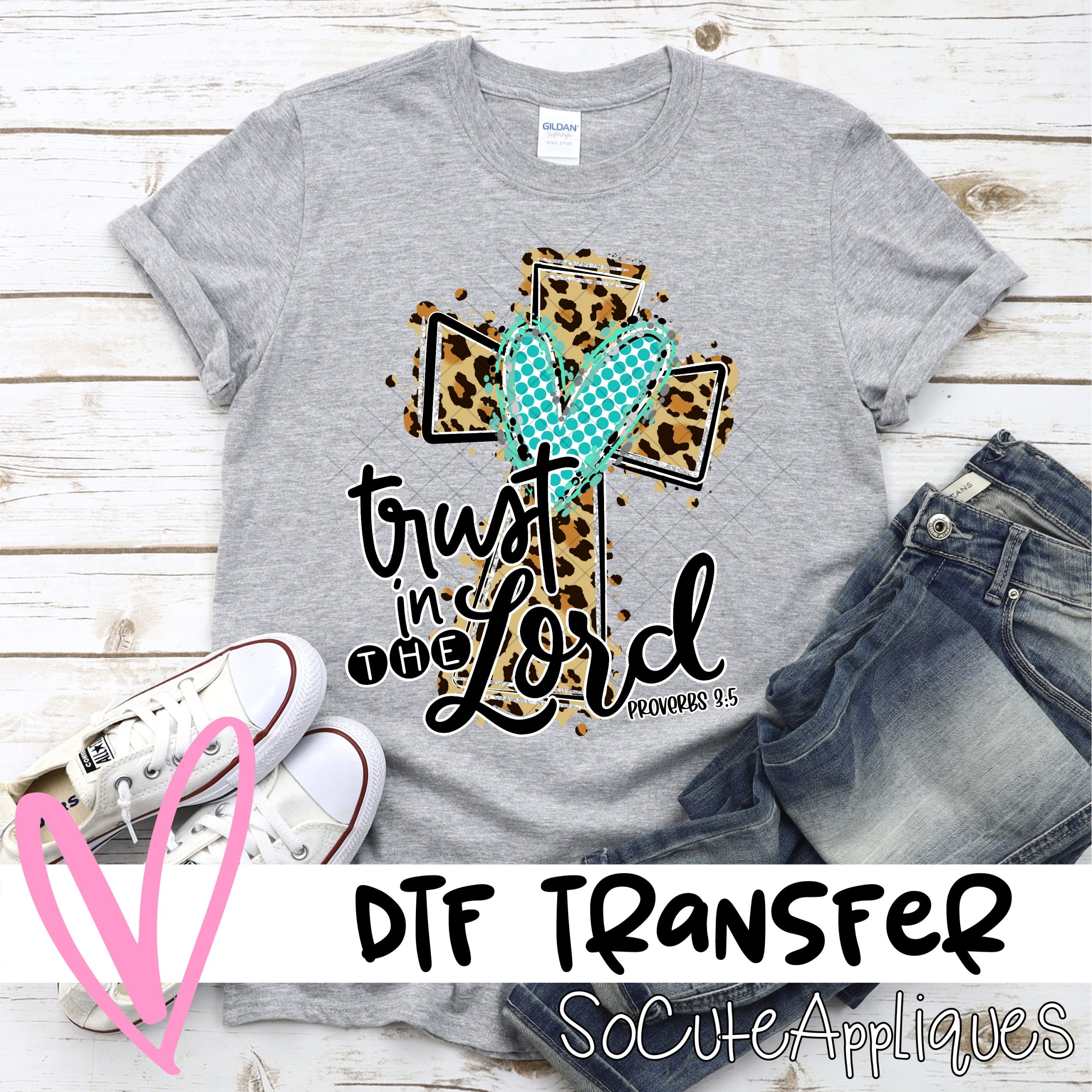 Trust in the lord leopard VERTICAL  *DTF* Transfer