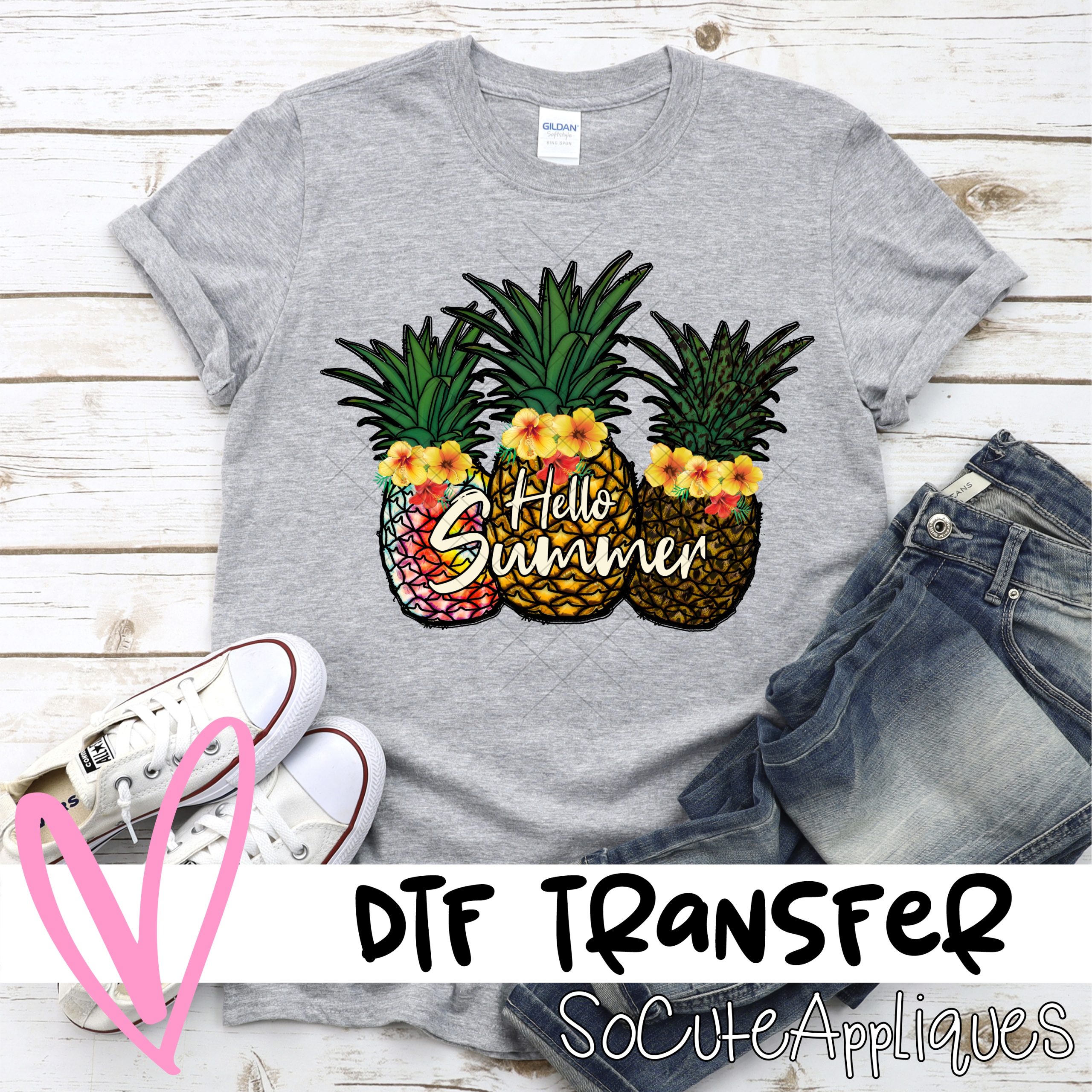 Hello Summer PINEAPPLES *DTF* Transfer