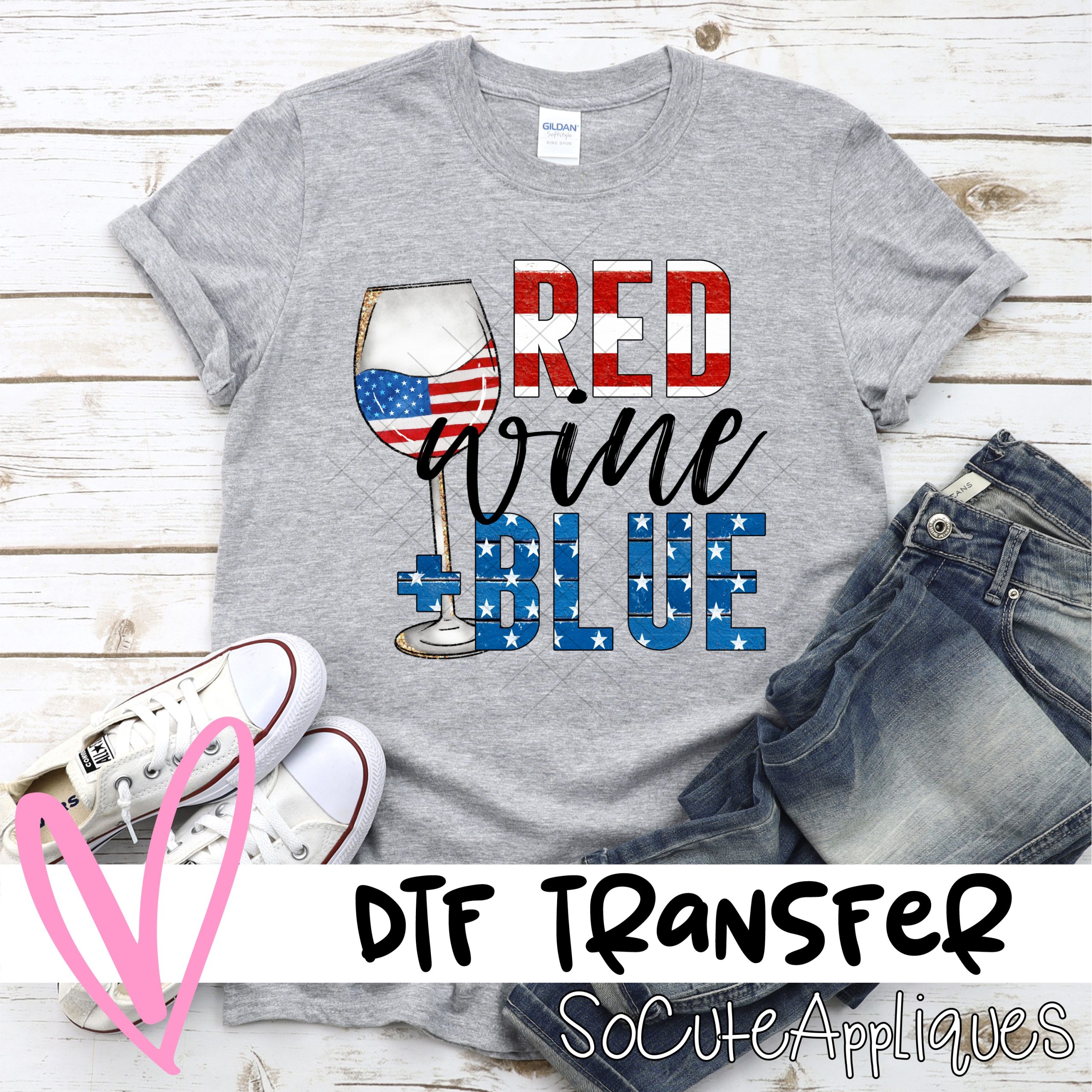Red WINE Blue  *DTF* Transfer