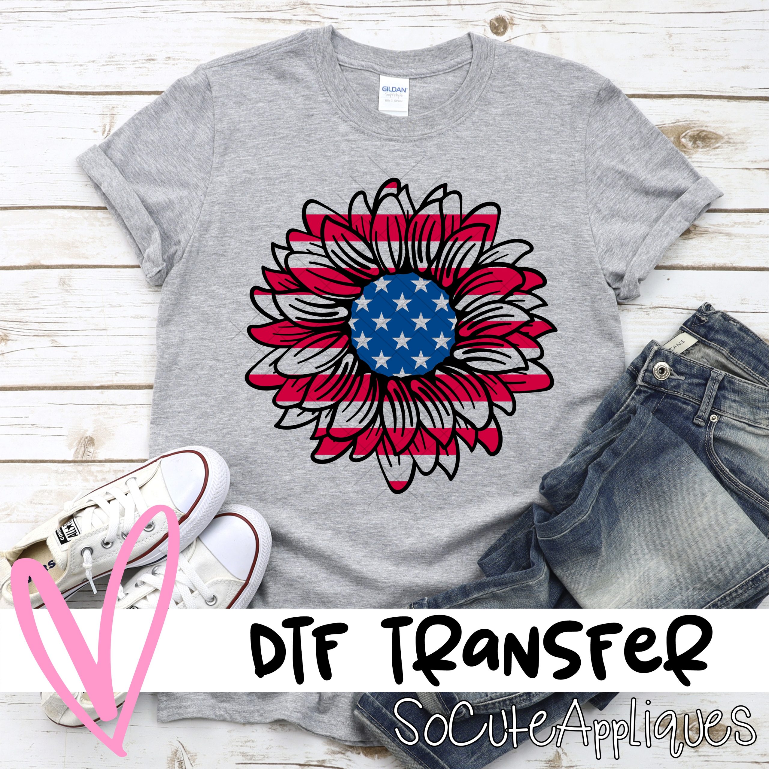 Sunflower FLAG  *DTF* Transfer