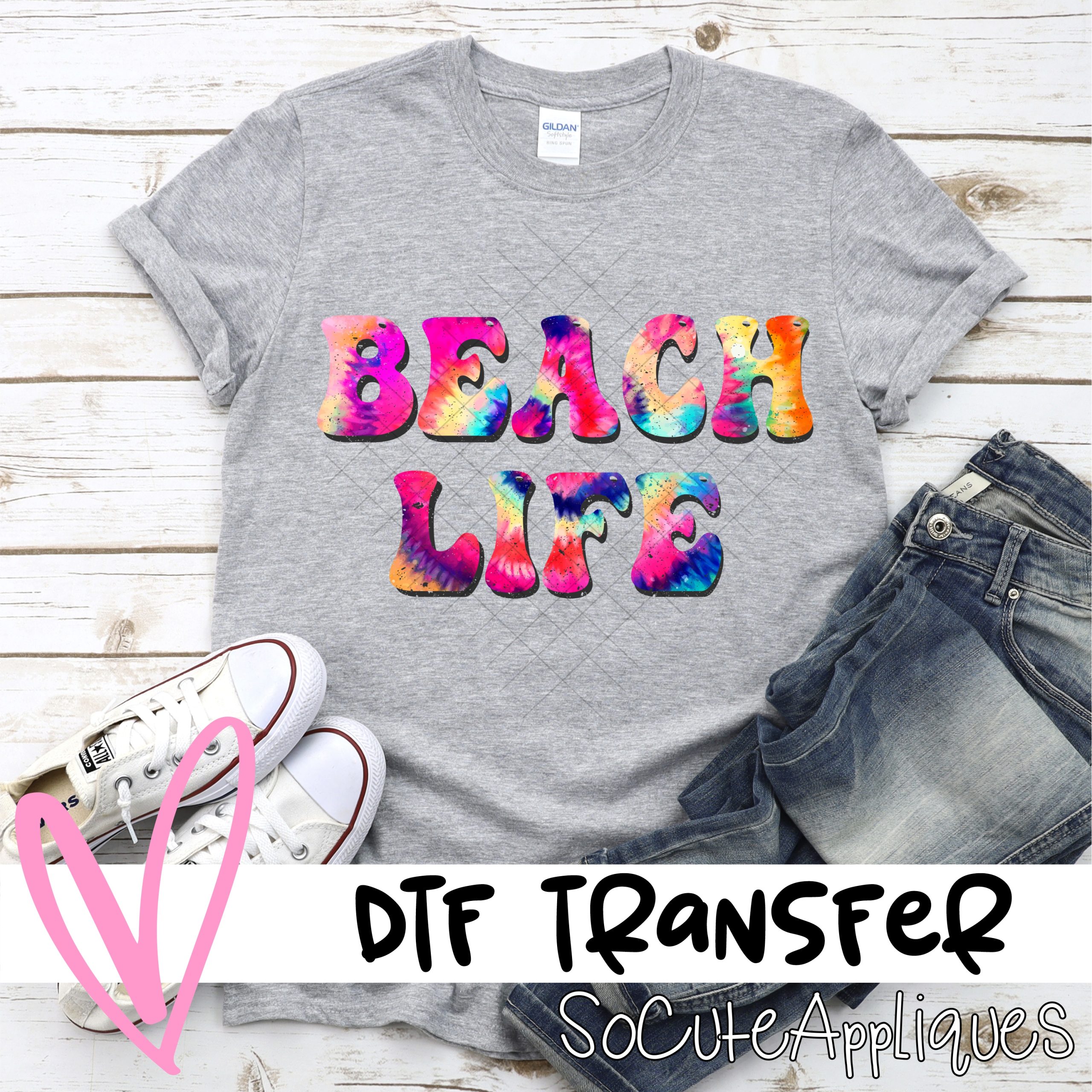 Beach life tie dye *DTF* Transfer