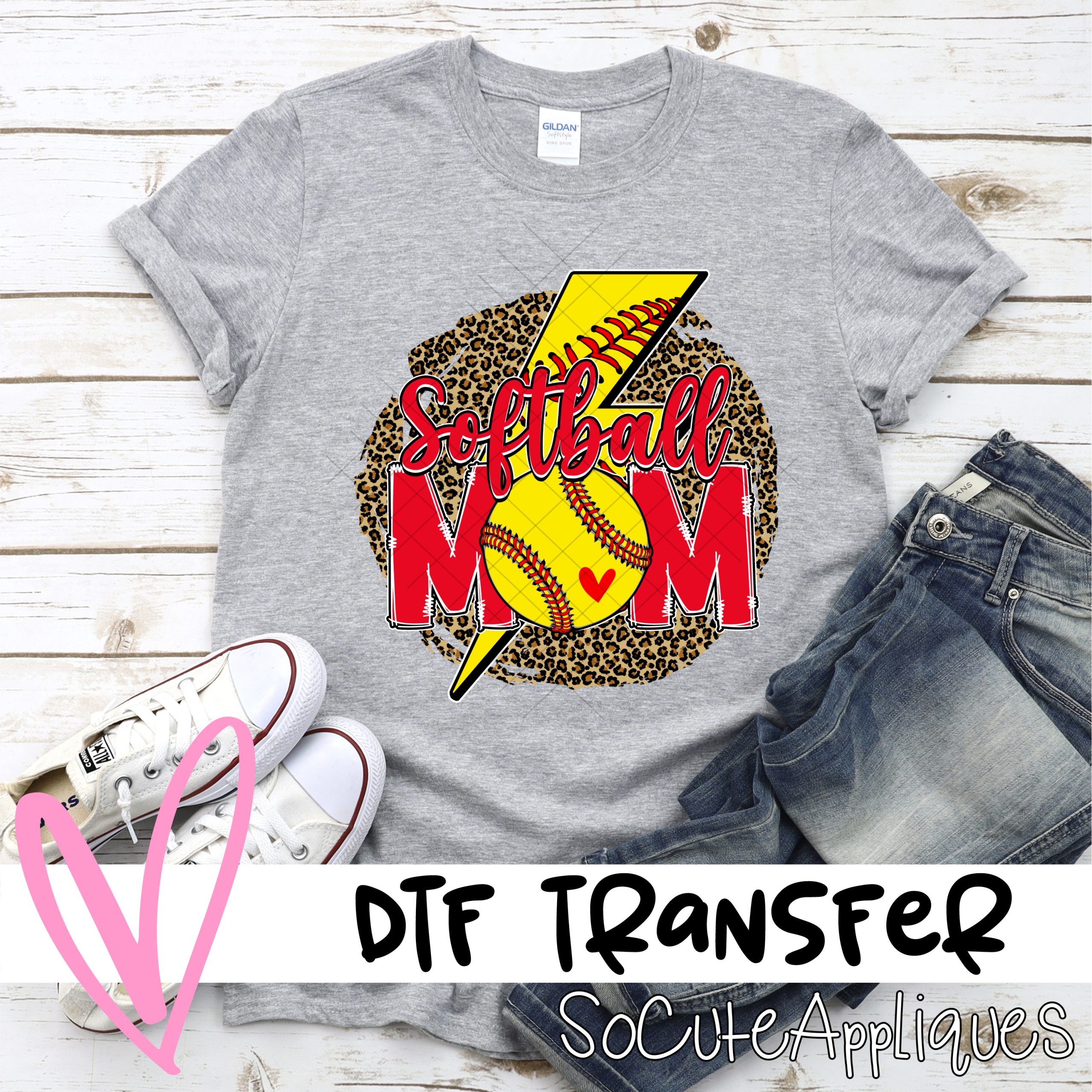 Softball mom leopard *DTF* Transfer
