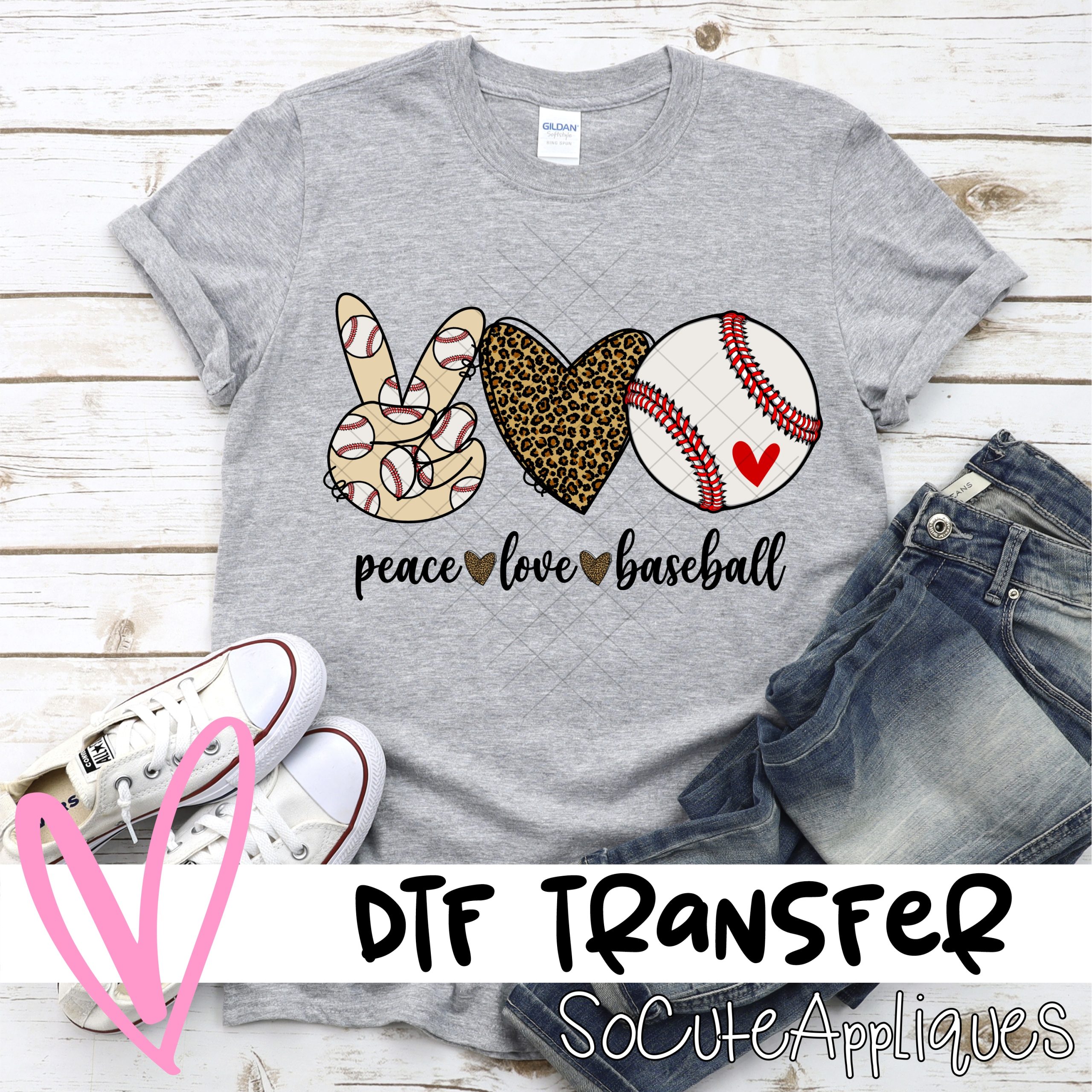Peace love baseball *DTF* Transfer