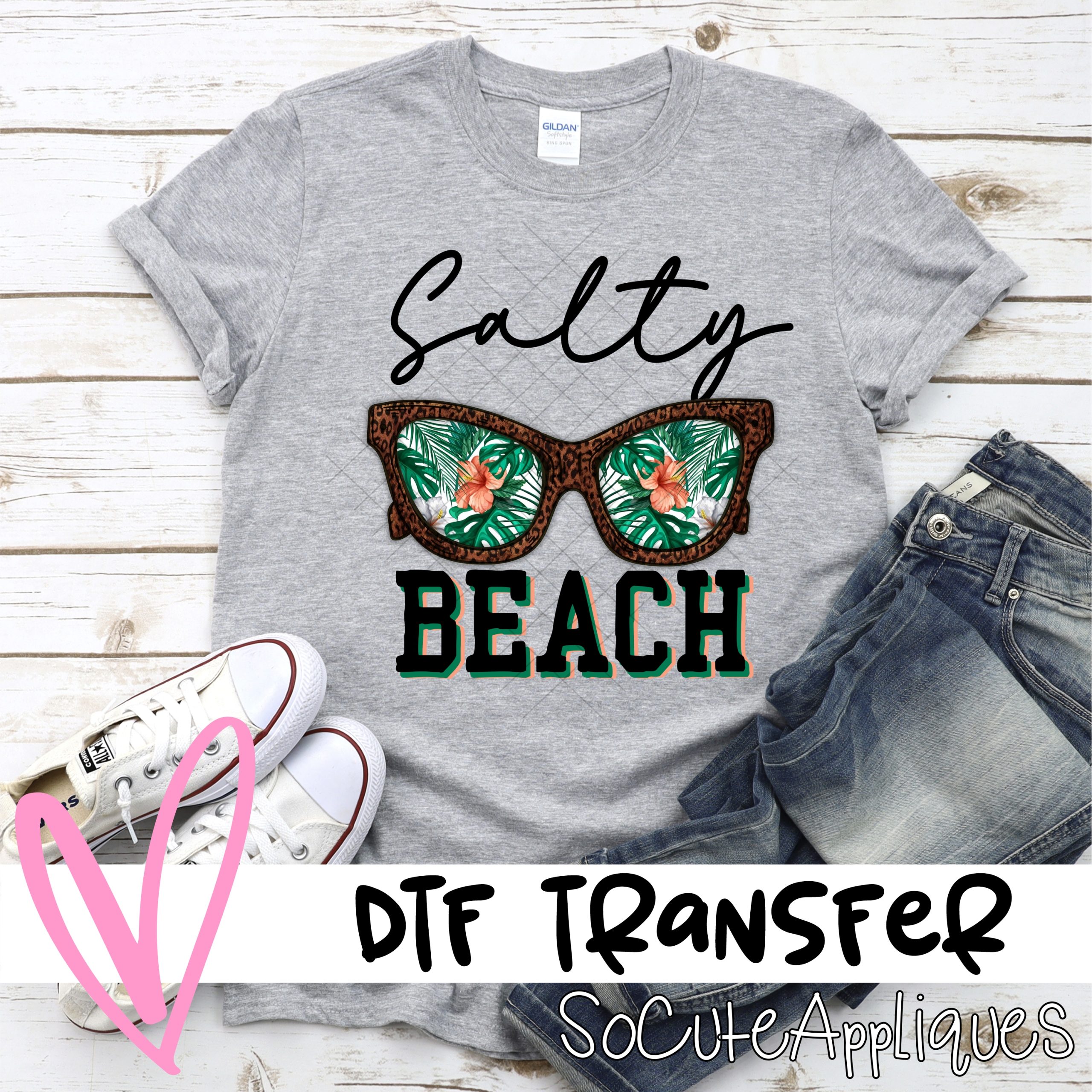 Salty beach sunglasses *DTF* Transfer