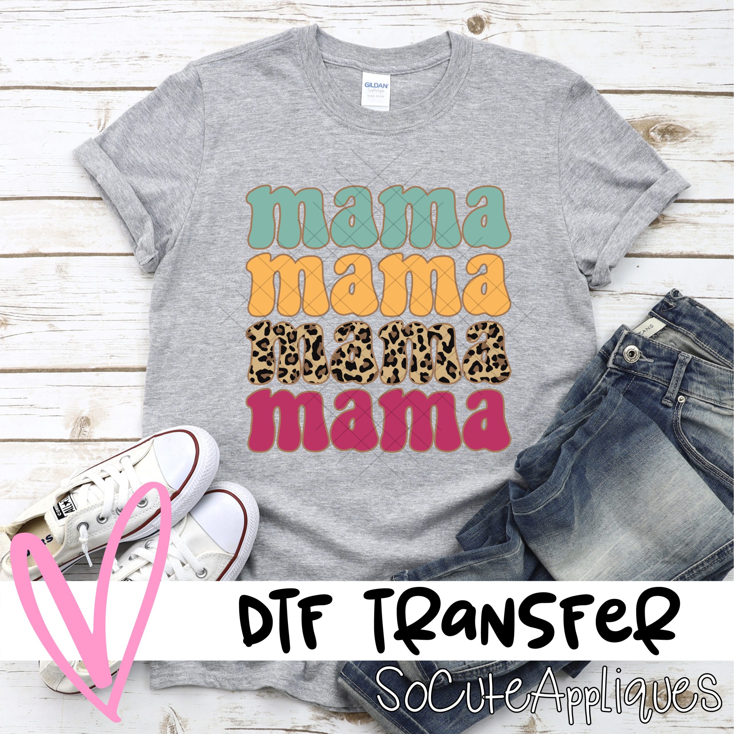 Mama multi color and leopard *DTF* Transfer