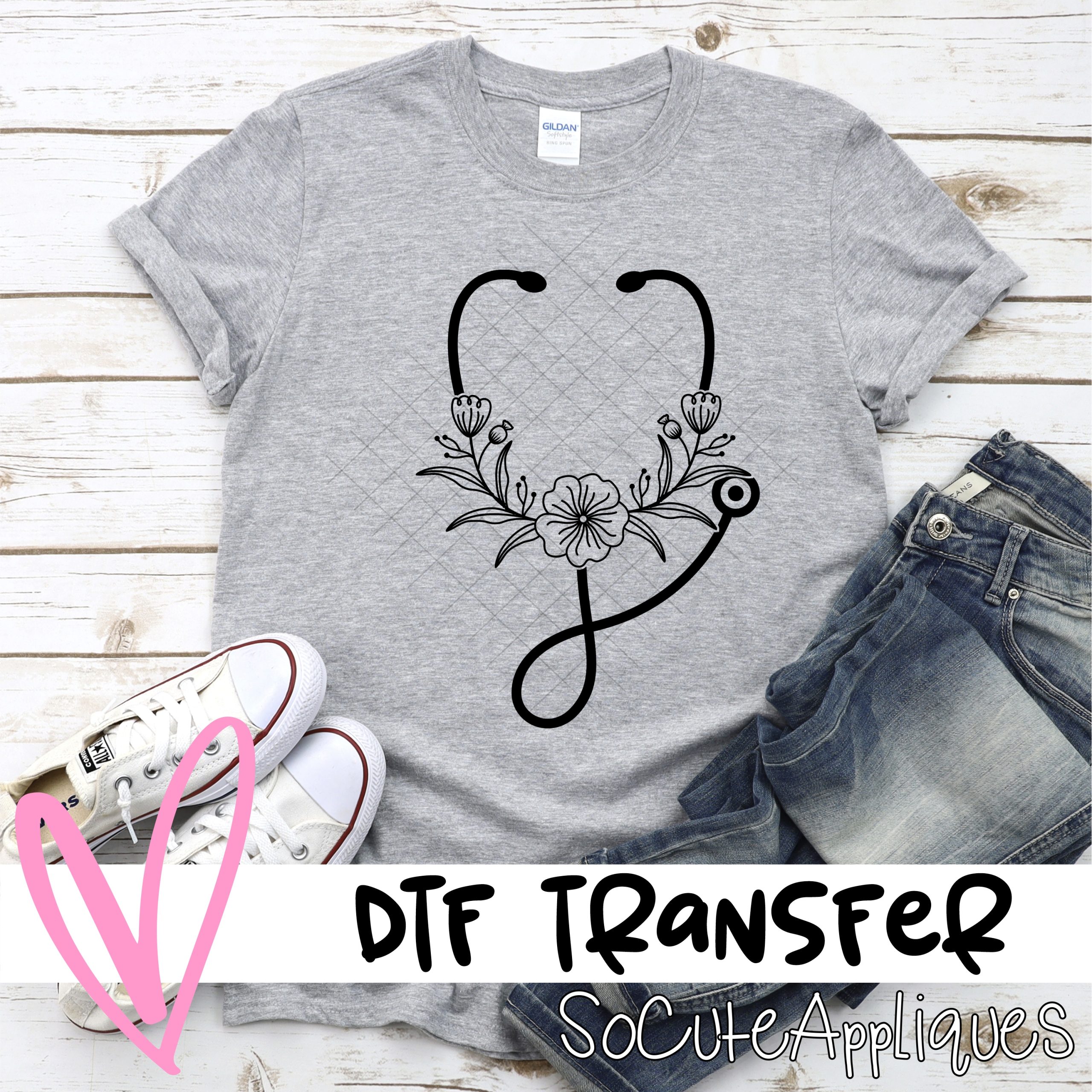 Flower Stethoscope *DTF* Transfer