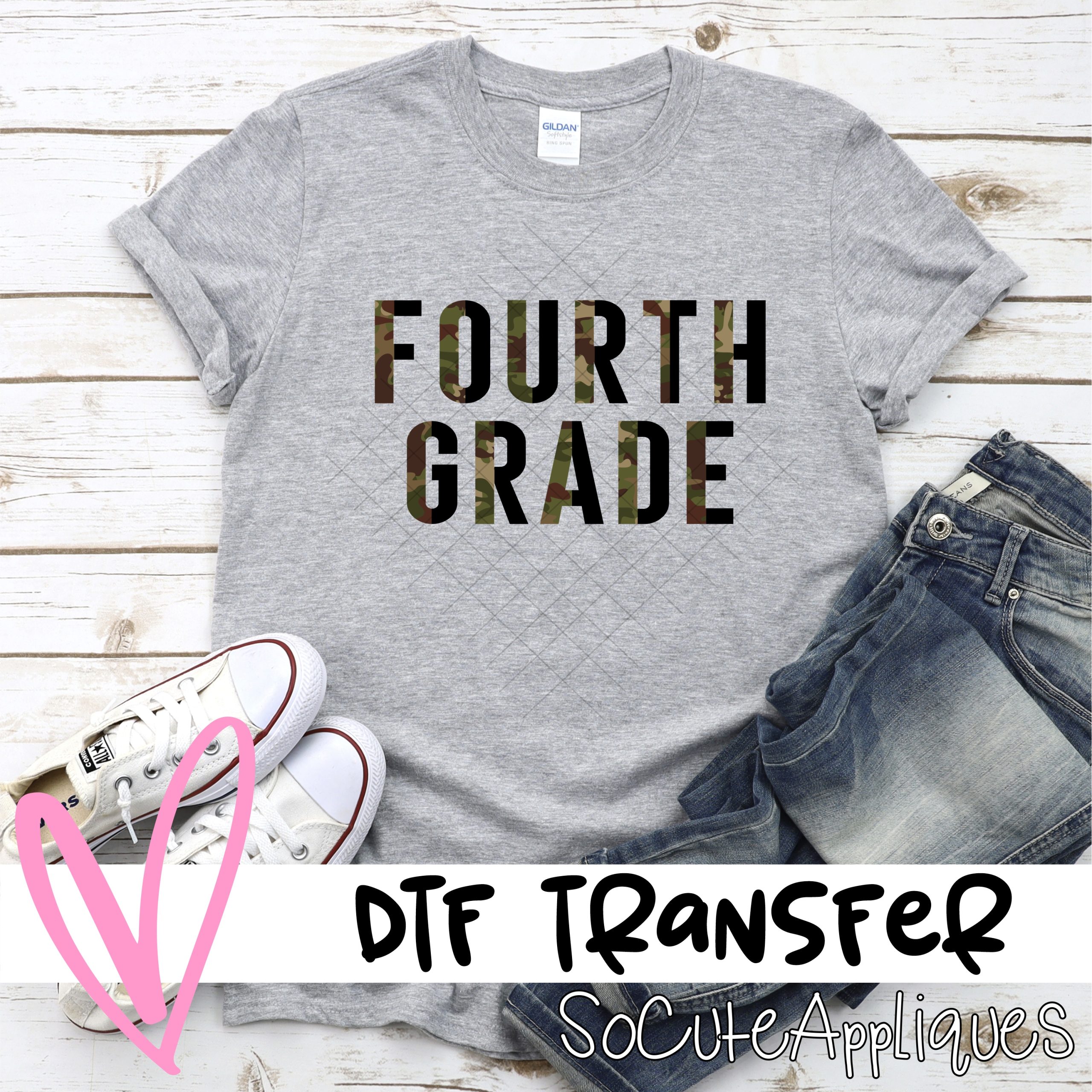 Fourth grade CAMO *DTF* Transfer
