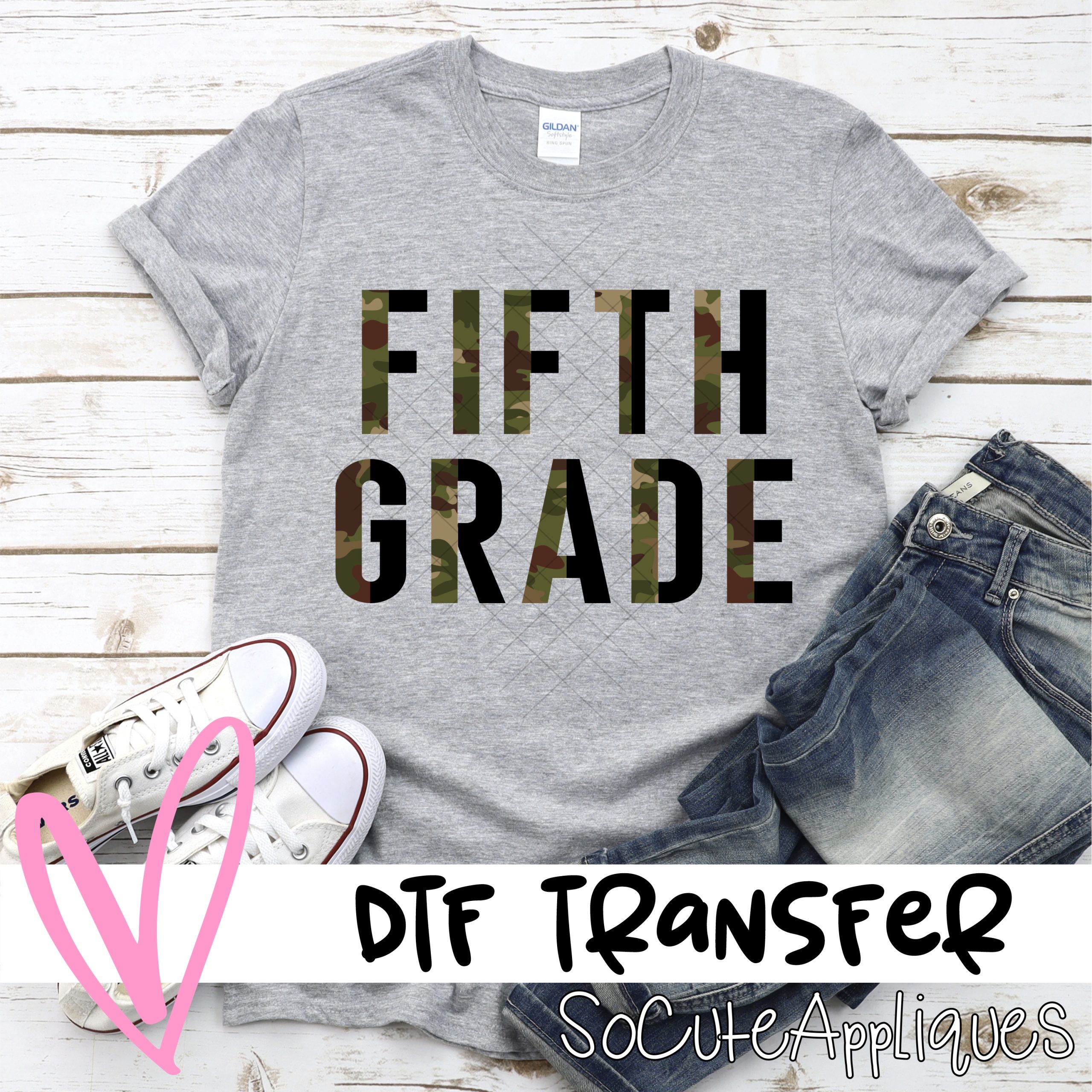 Fifth Grade CAMO *DTF* Transfer
