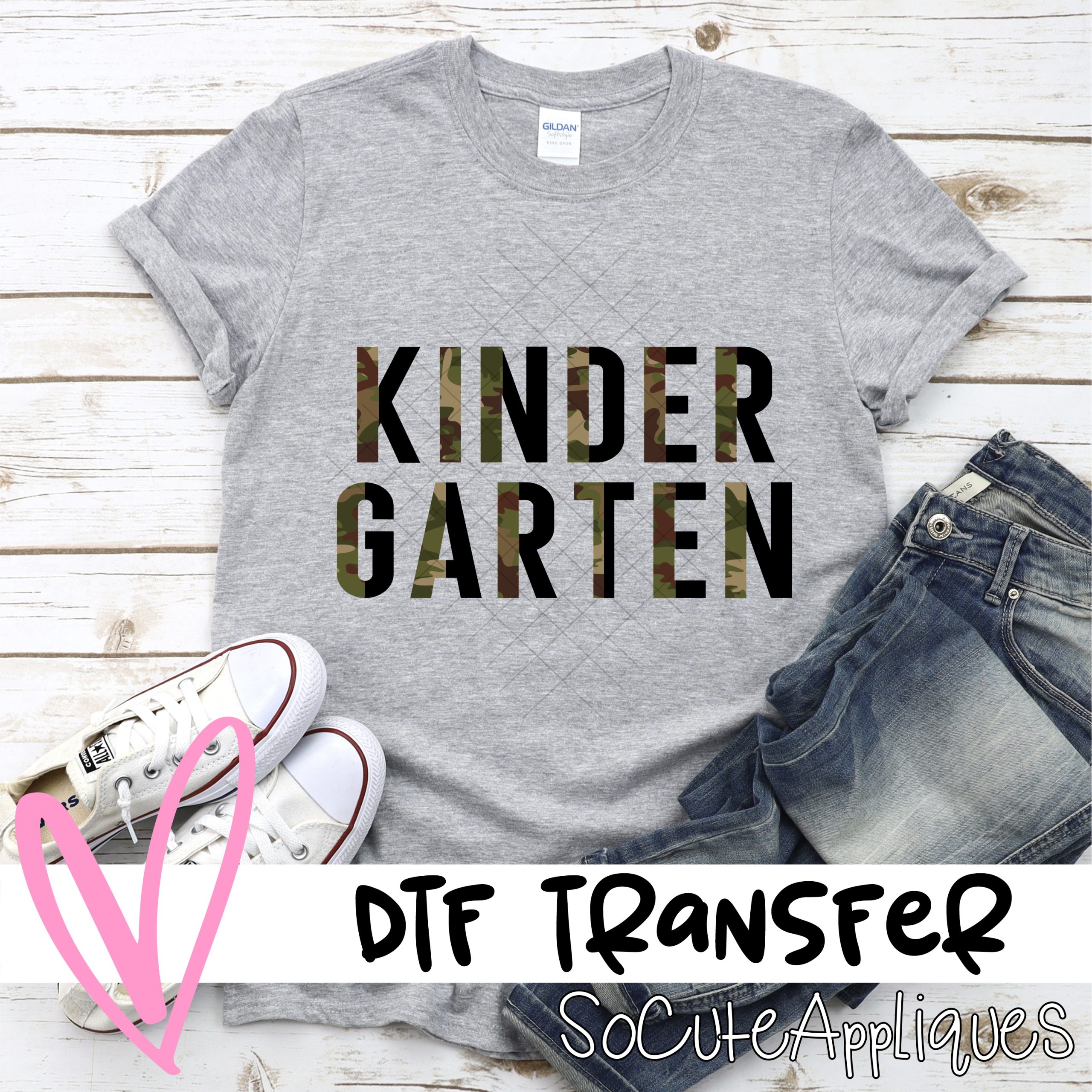 Kindergarten CAMO  *DTF* Transfer