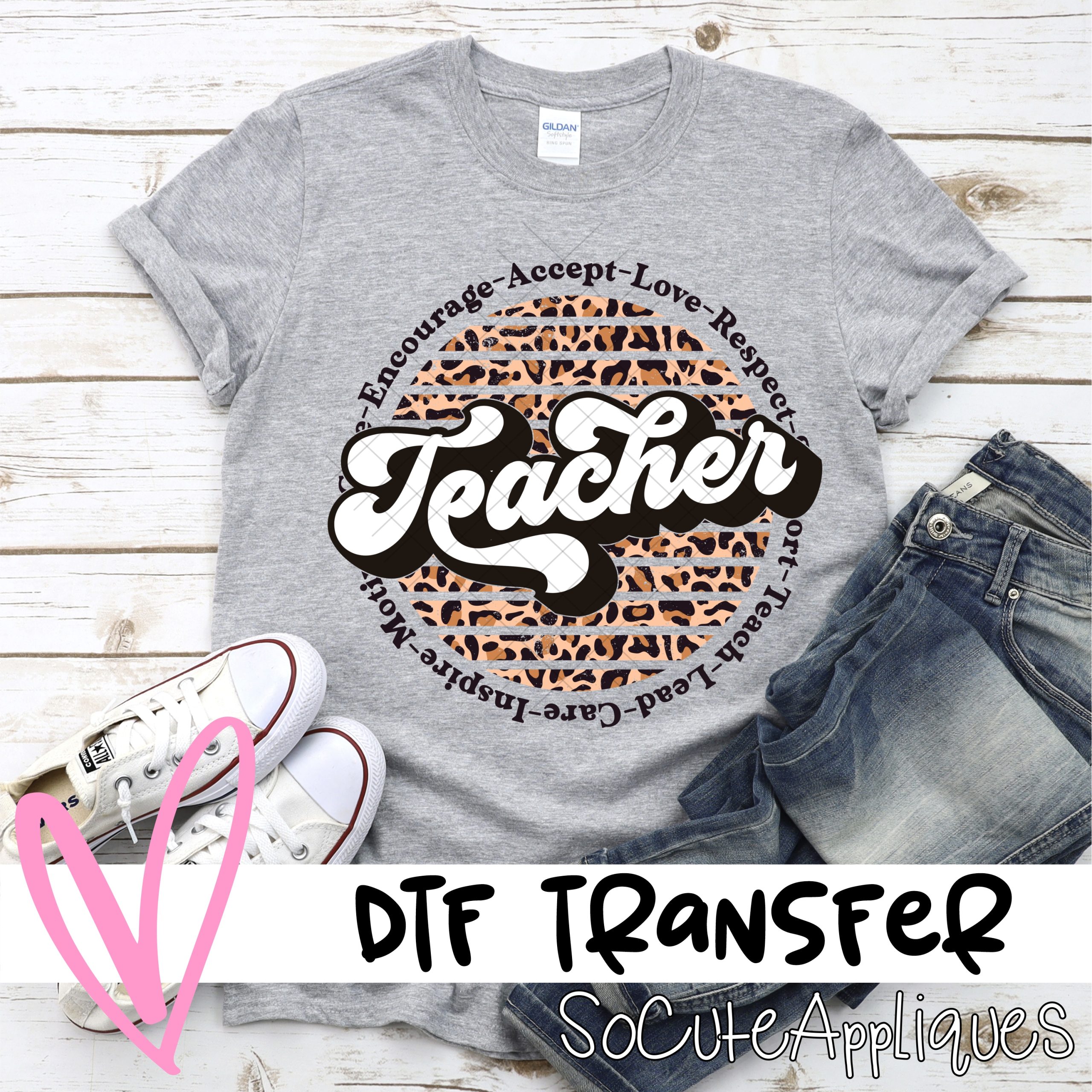 Teacher circle LEOPARD *DTF* Transfer