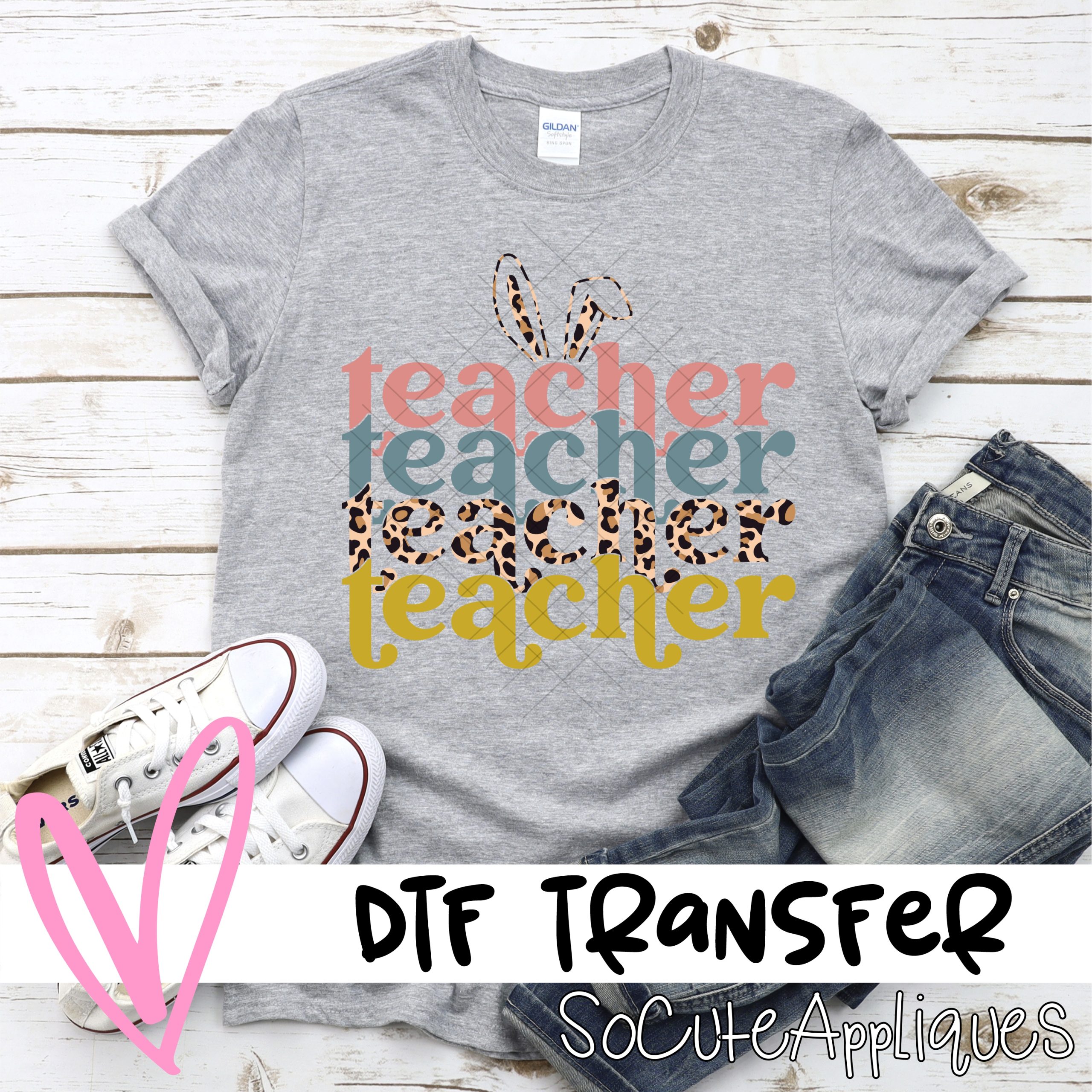 Teacher easter stacked neutral  *DTF* Transfer