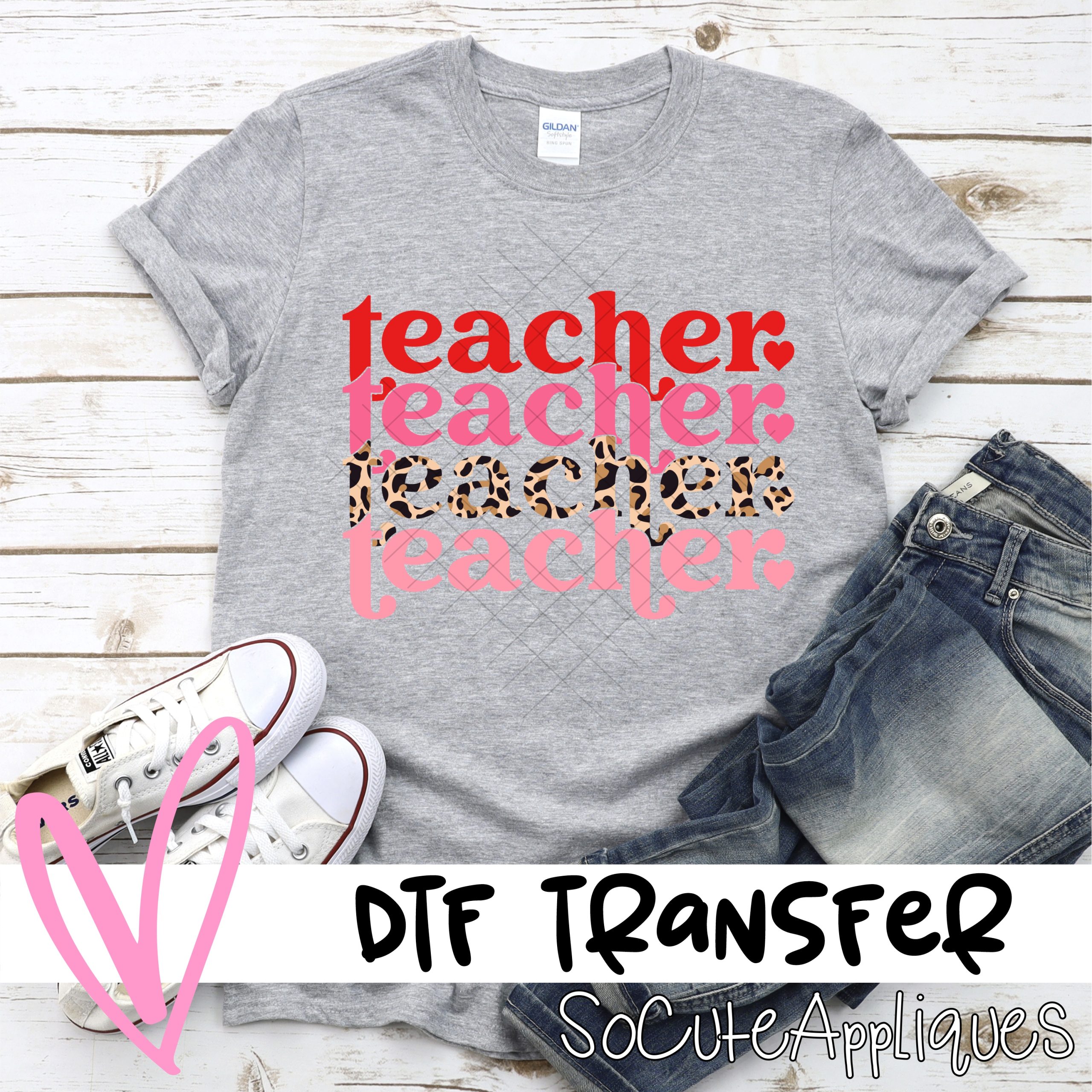 Teacher valentines stacked  *DTF* Transfer