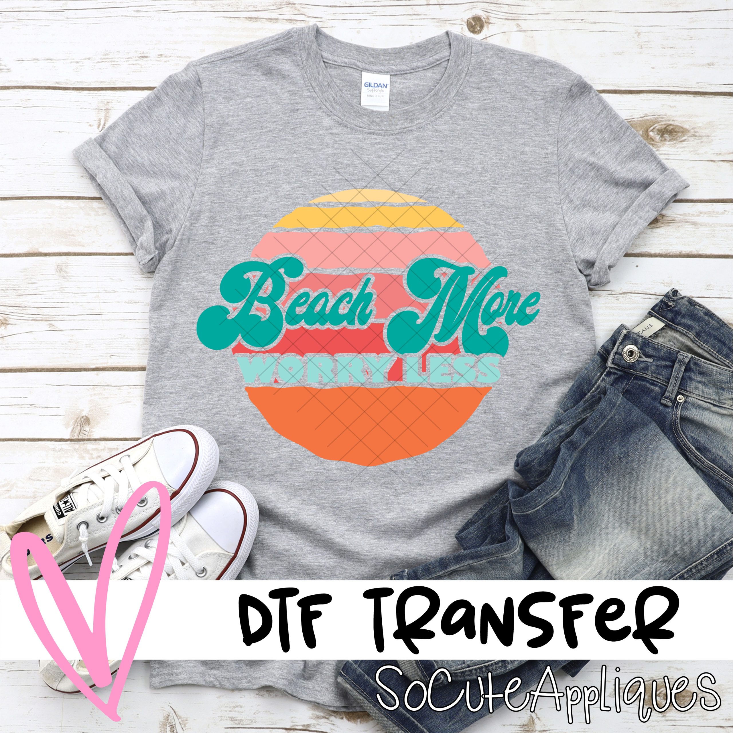 Beach more worry less *DTF* Transfer