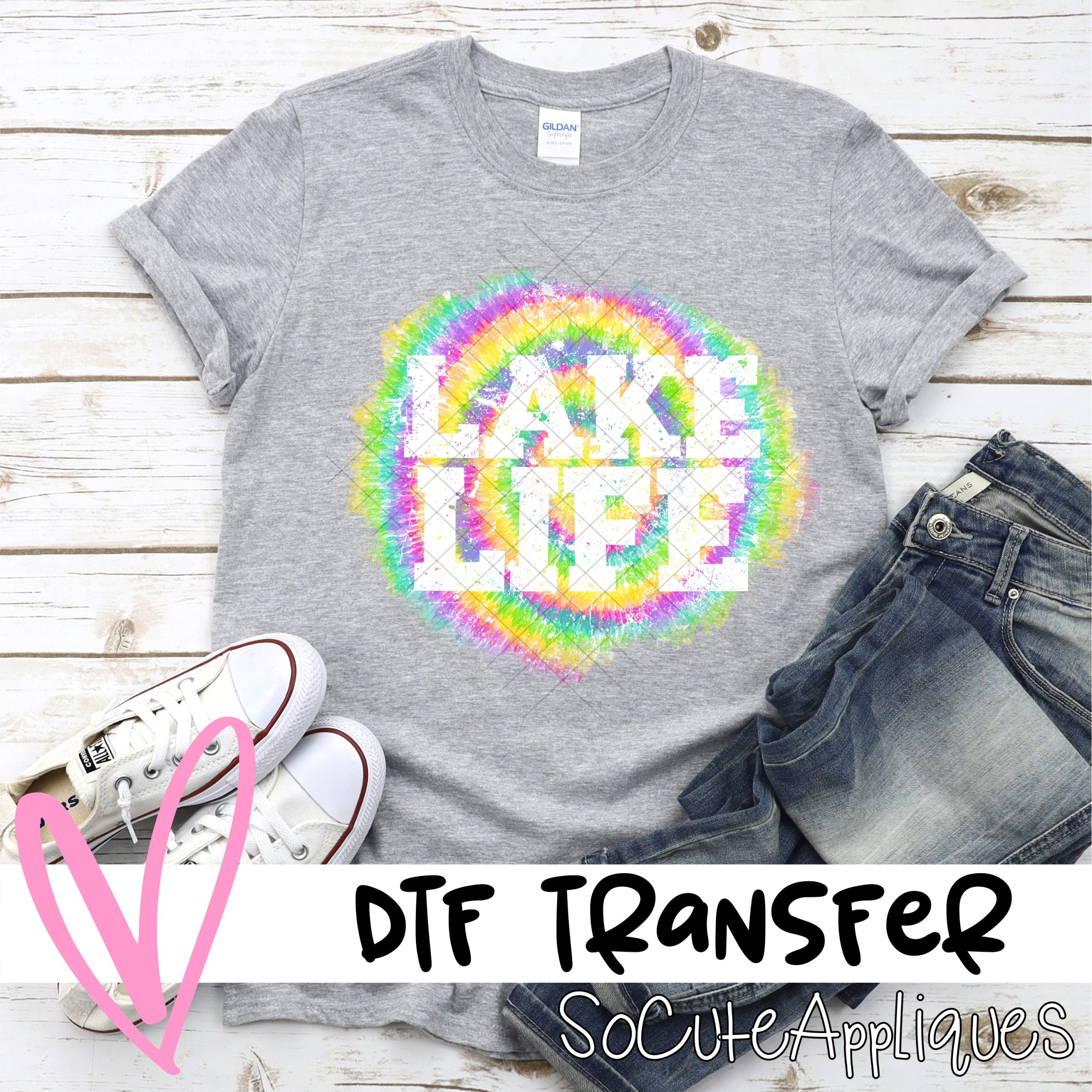 Lake life TIE DYE *DTF* Transfer