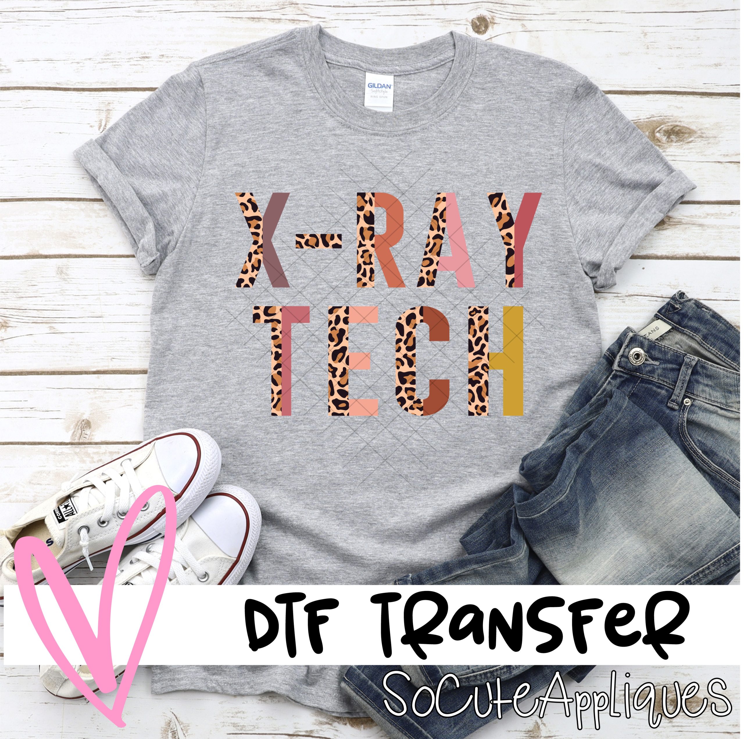 X-Ray tech half leopard *DTF* Transfer