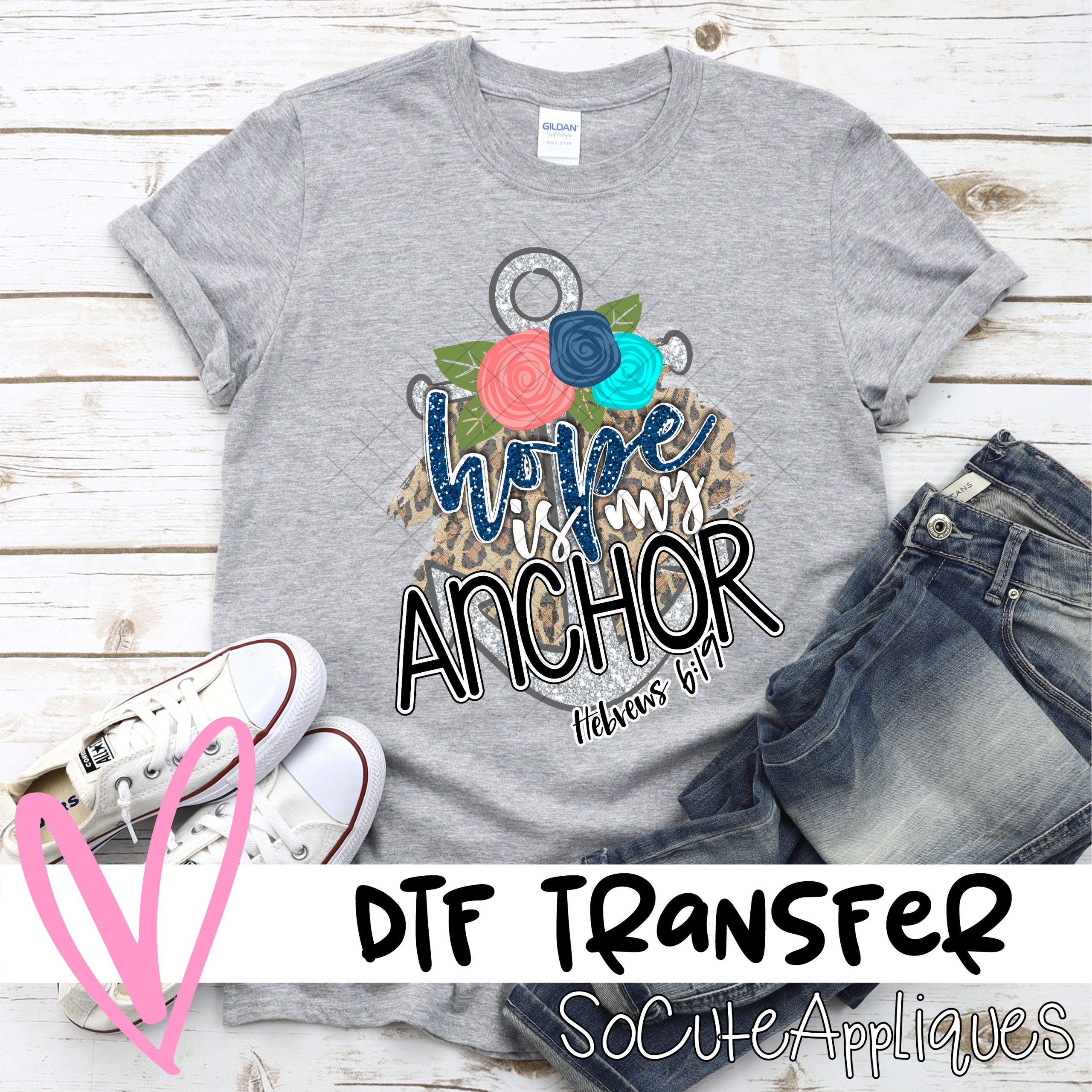 Hope is my anchor on leopard  *DTF* Transfer