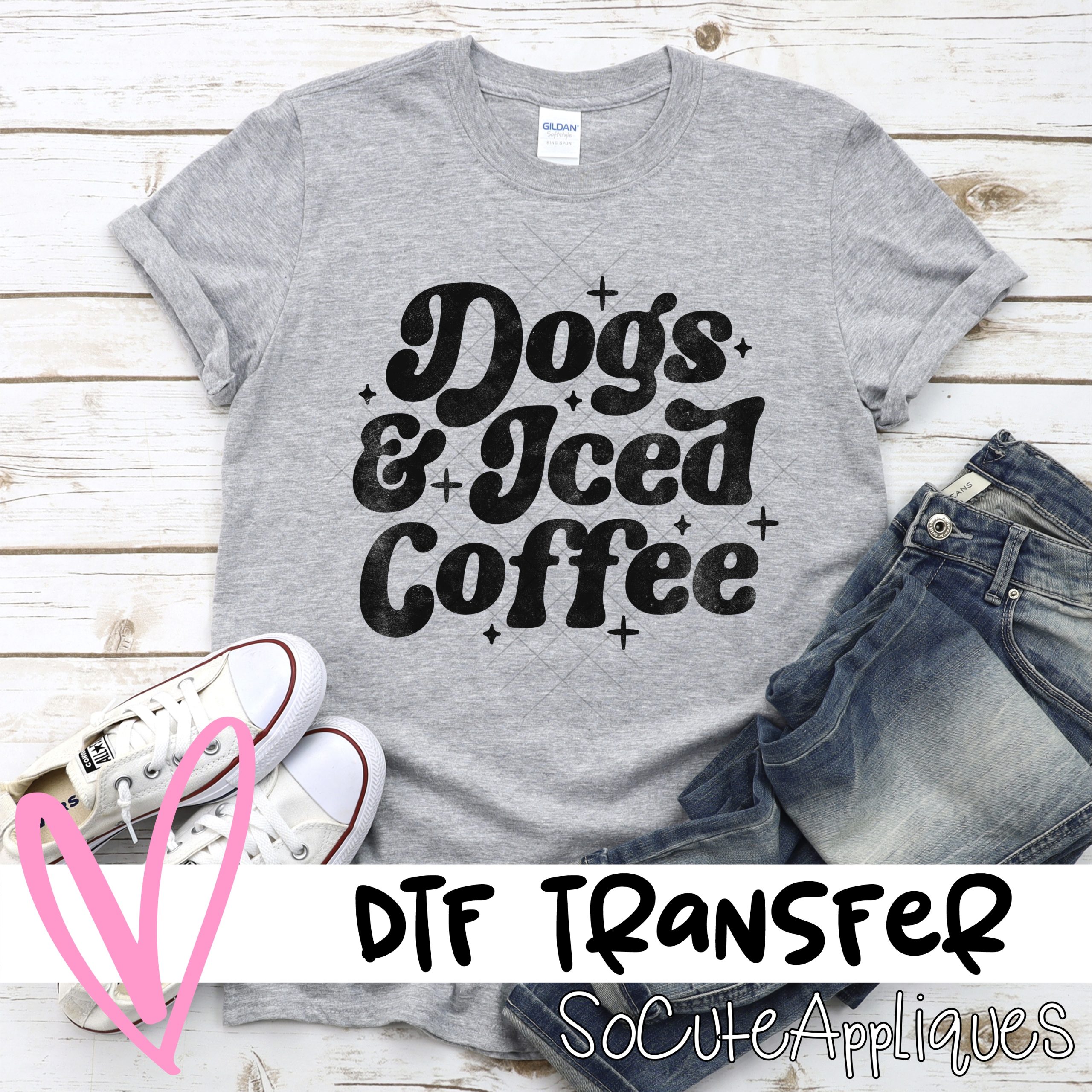 Dogs and iced coffee *DTF* Transfer