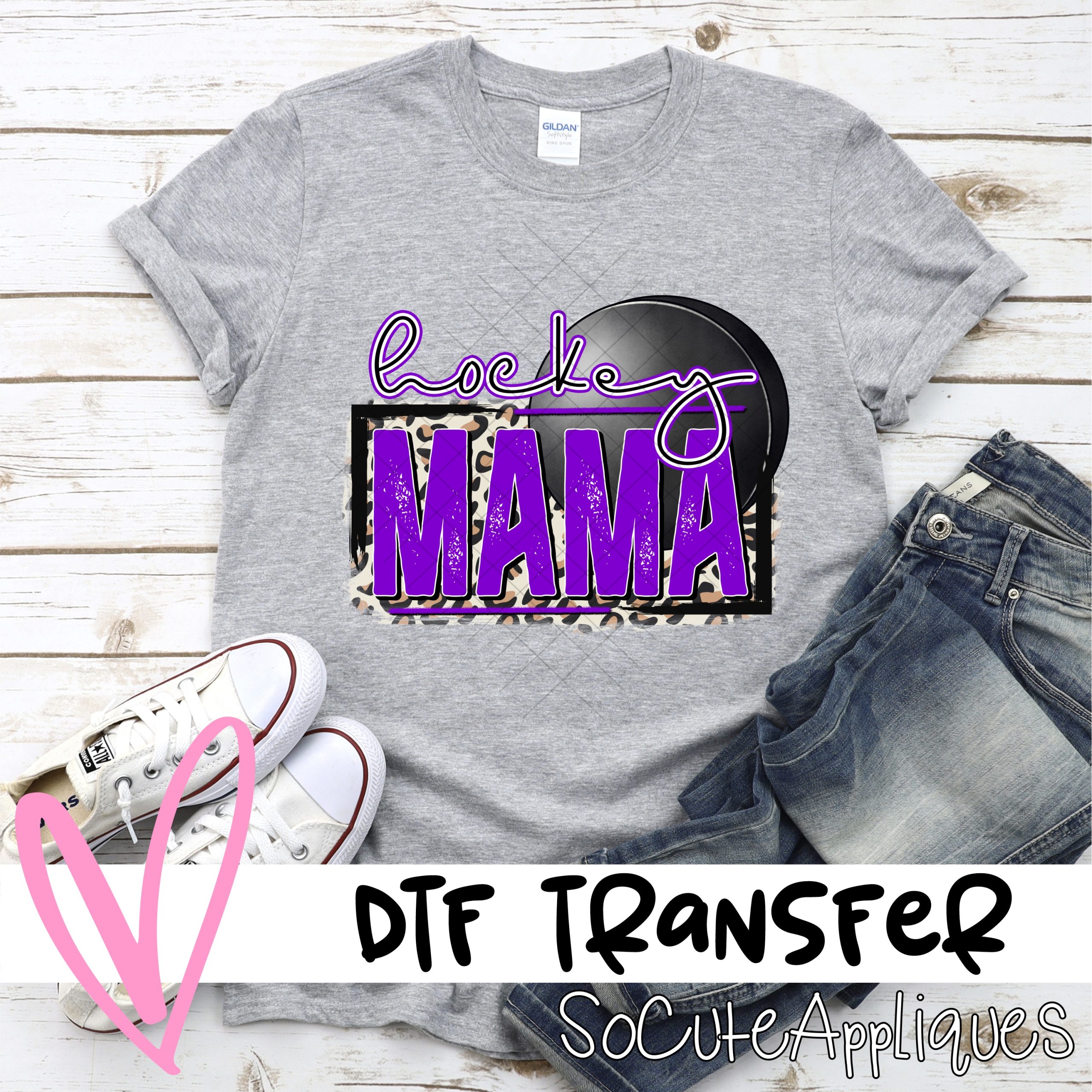 Hockey mama PUPRLE *DTF* Transfer