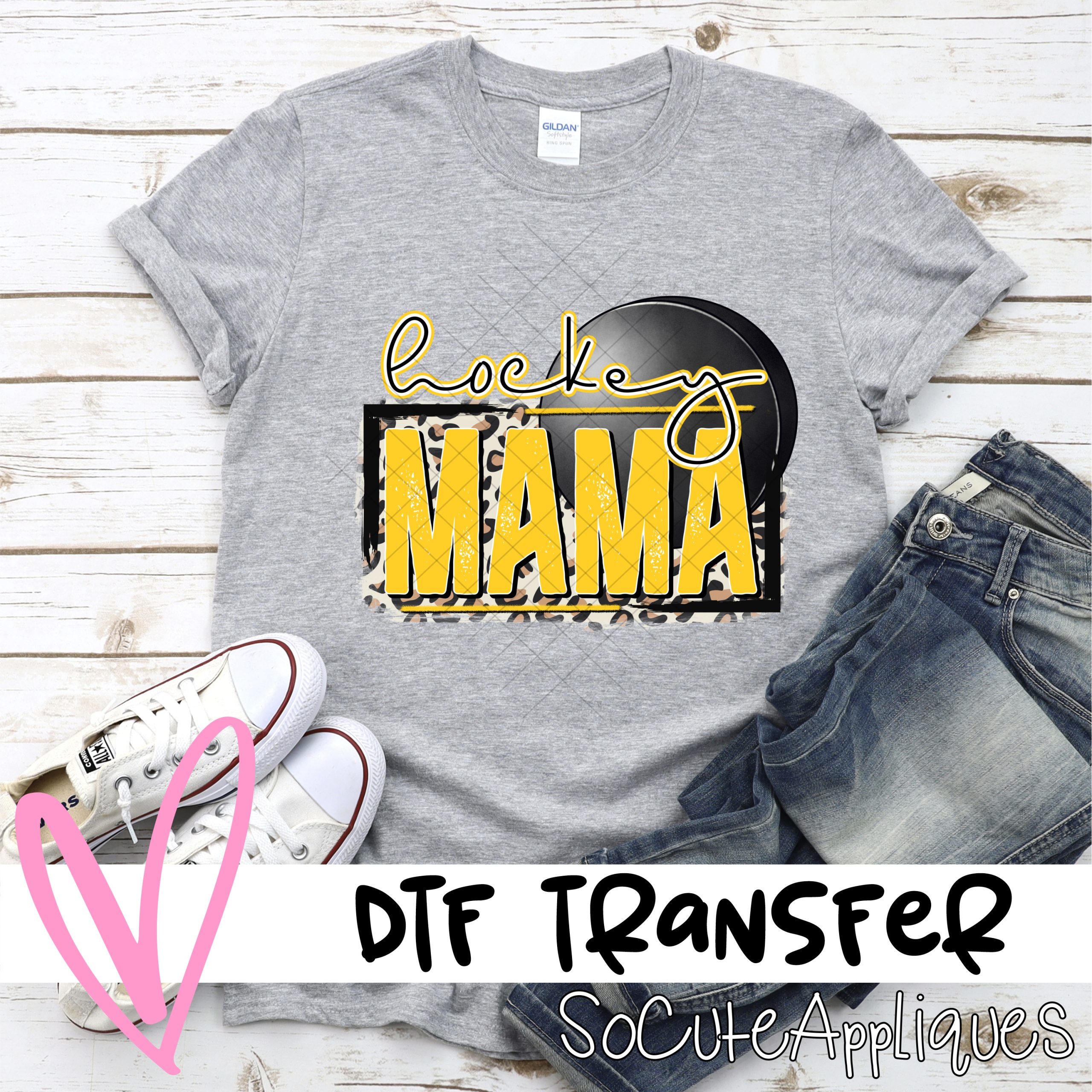 Hockey mama YELLOW  *DTF* Transfer