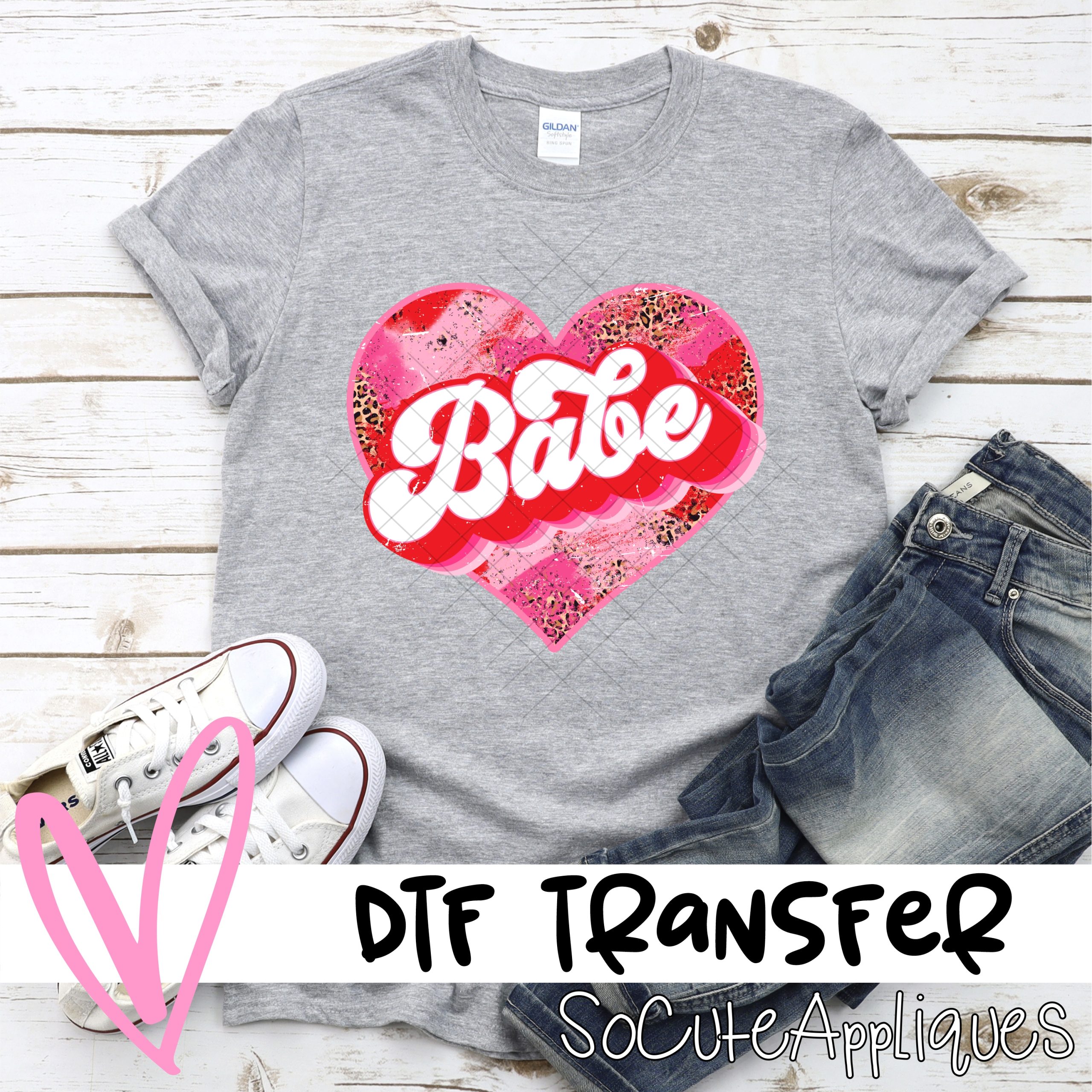 babe grunge HEART *DTF* Transfer