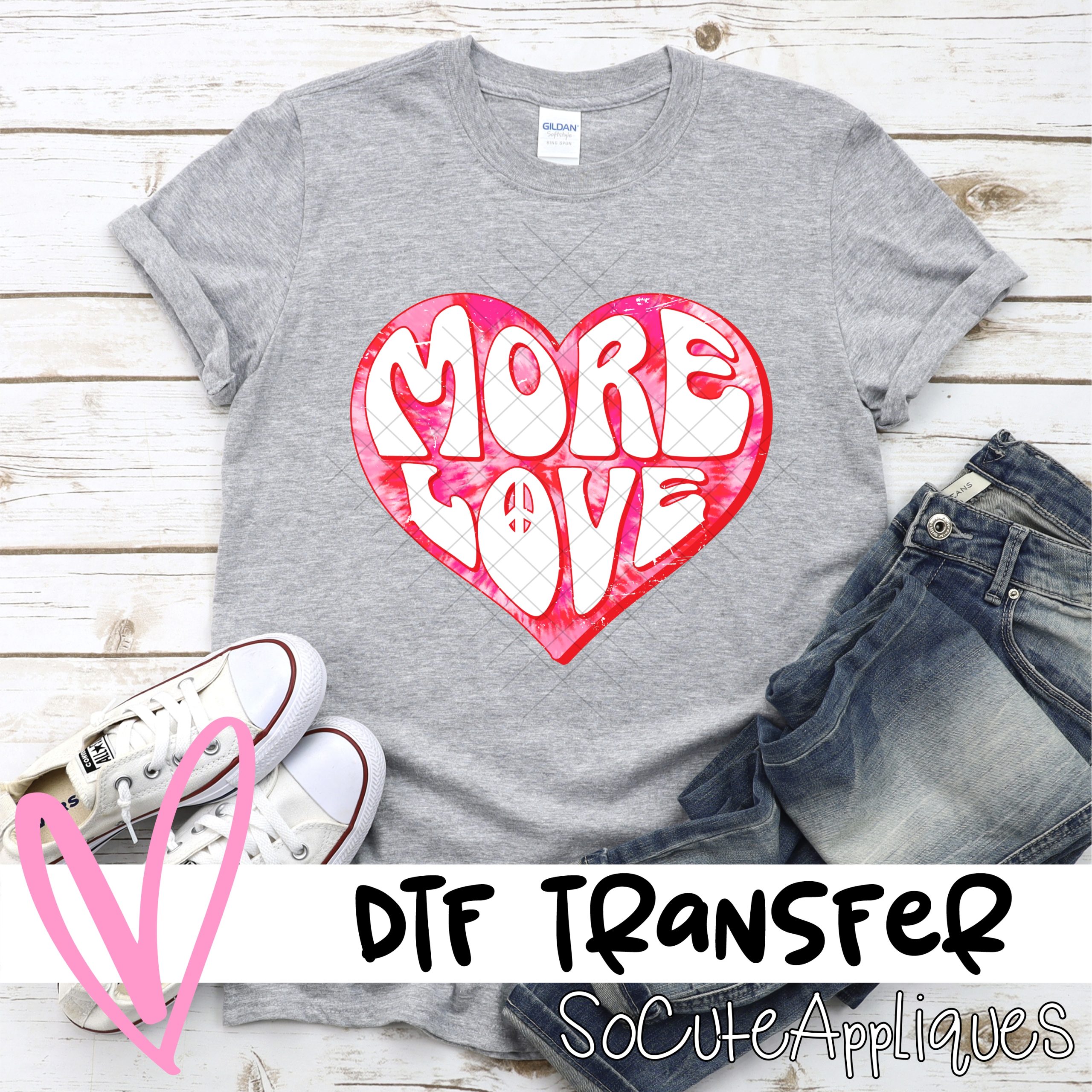 More love tye dye HEART  *DTF* Transfer