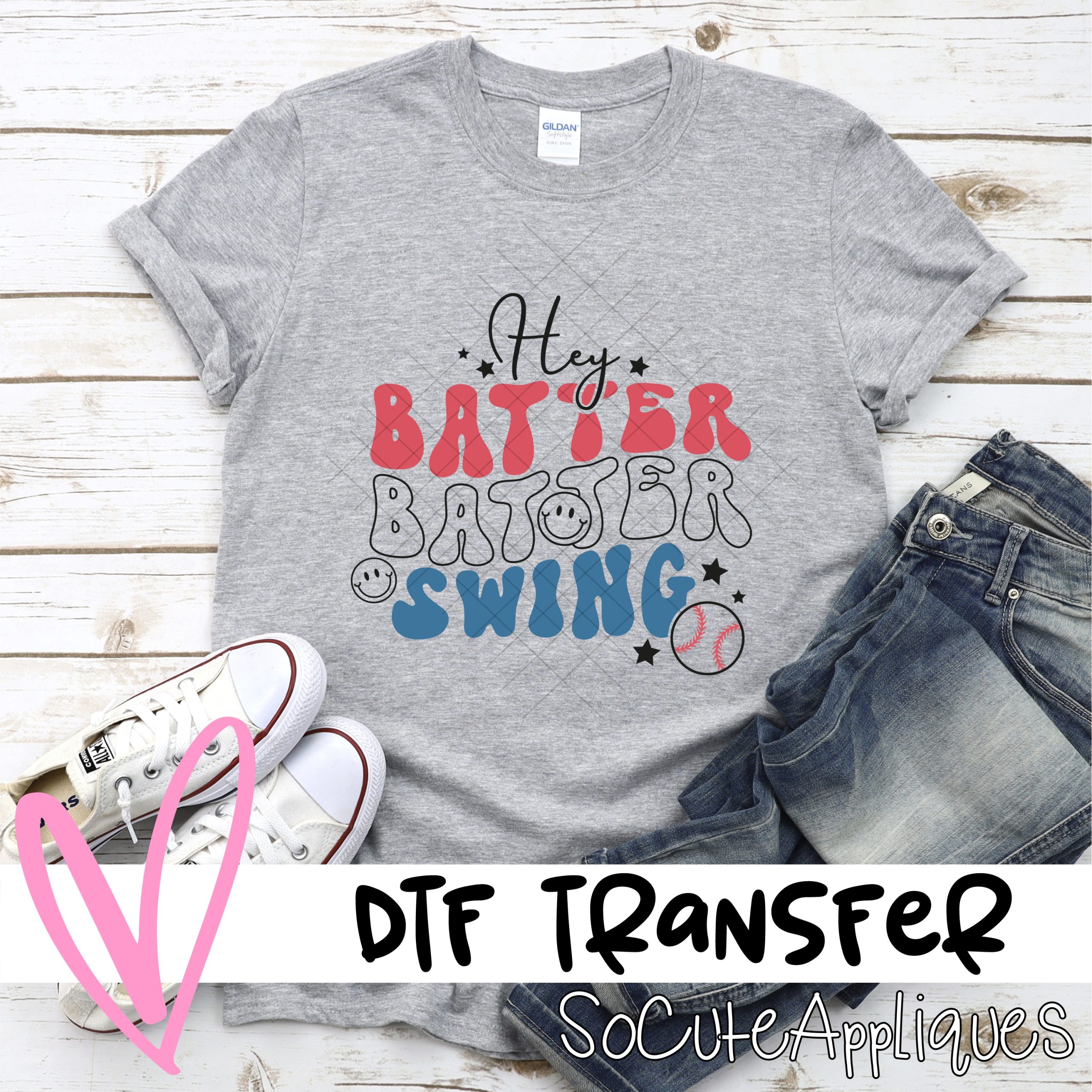 Hey batter batter BASEBALL *DTF* Transfer