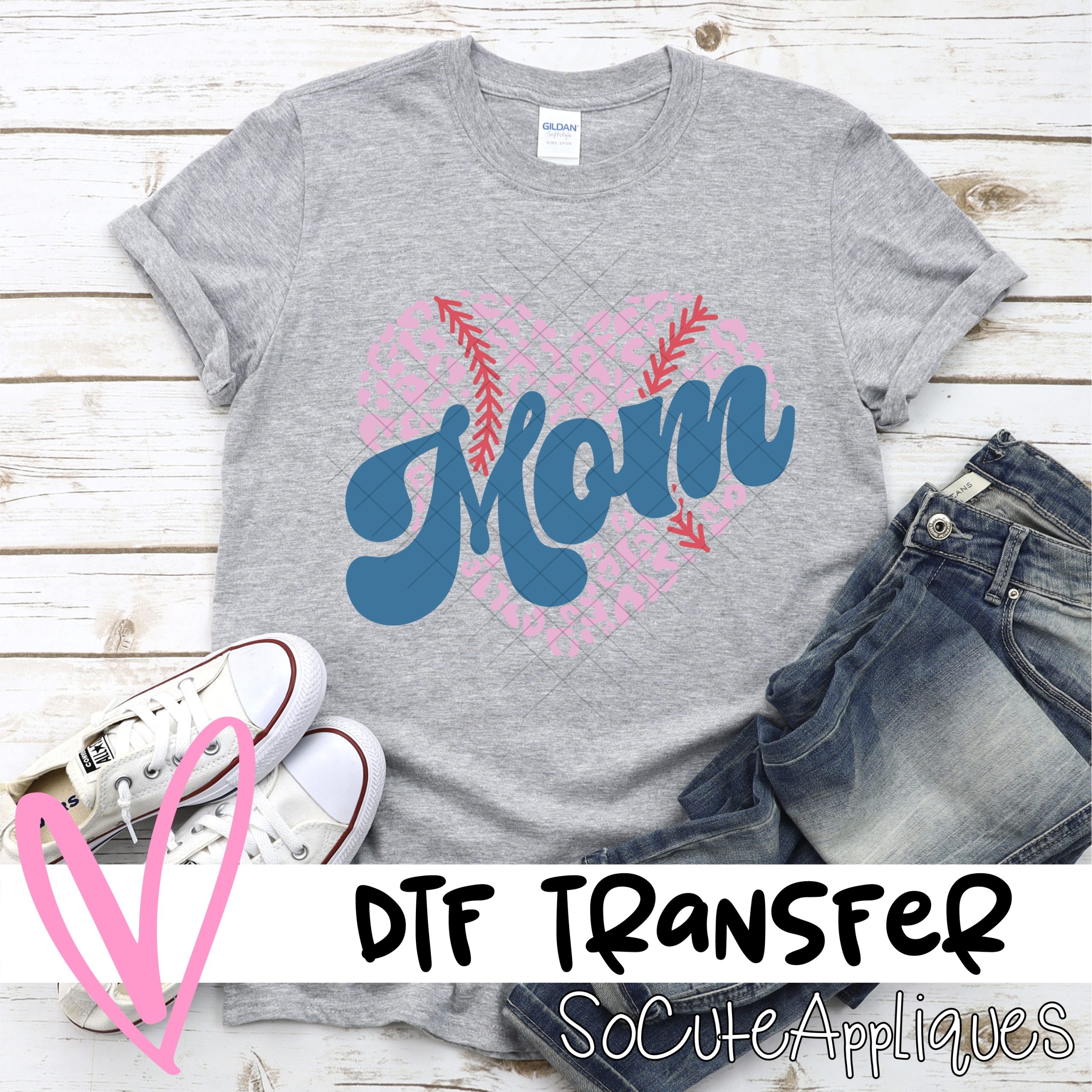 Mom LEOPARD HEART *DTF* Transfer