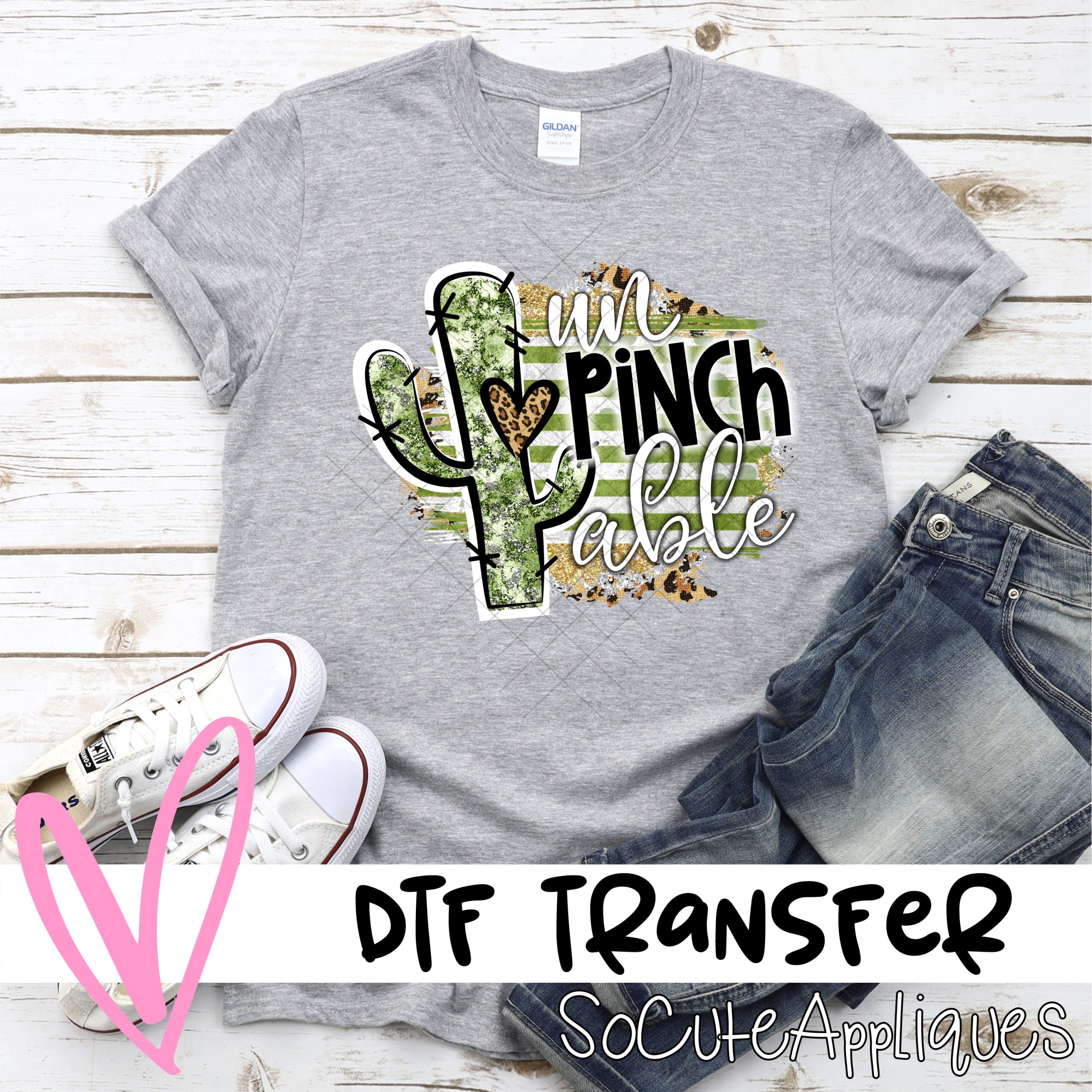 Unpinchable cactus on leopard  *DTF* Transfer