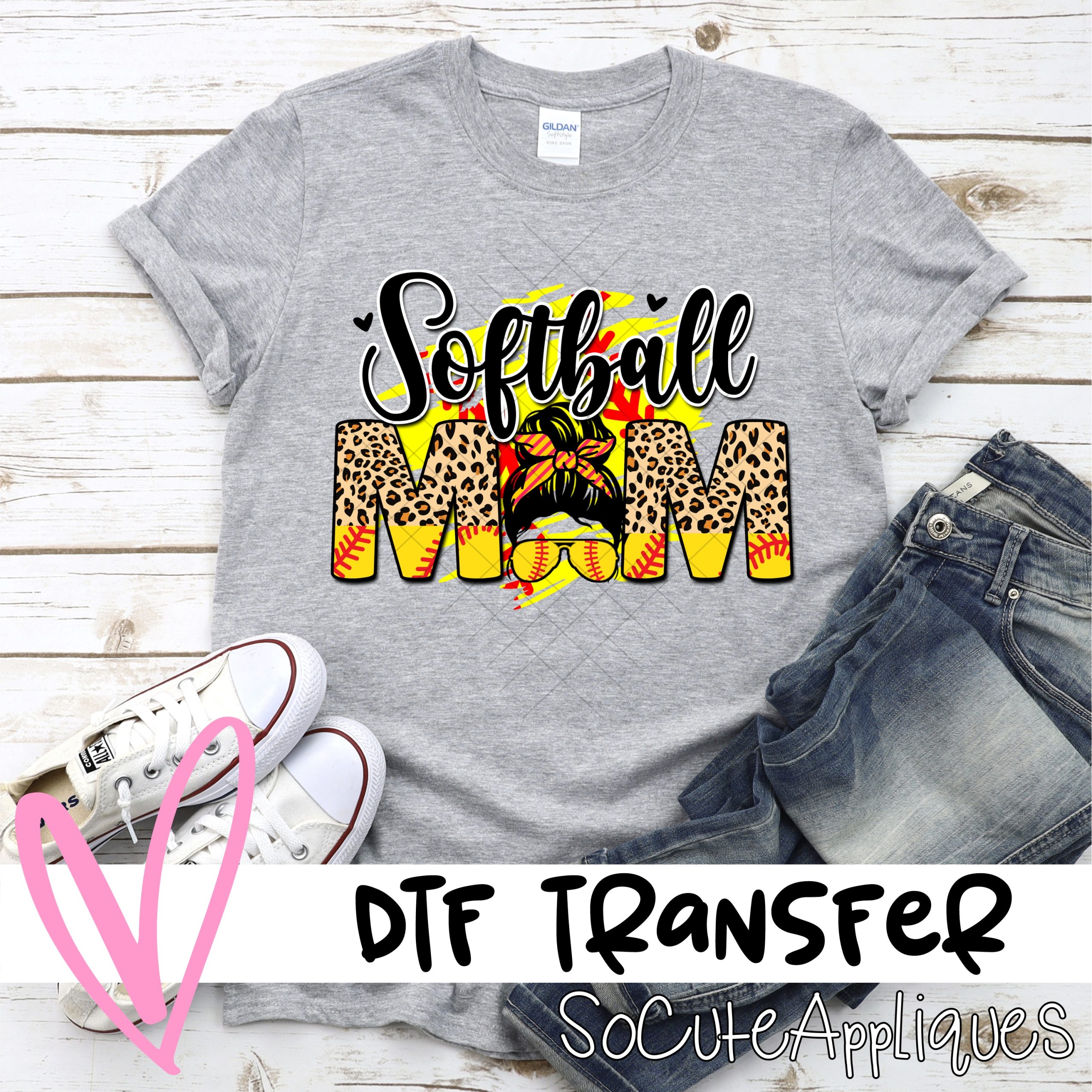 Softball mom GLASSES *DTF* Transfer