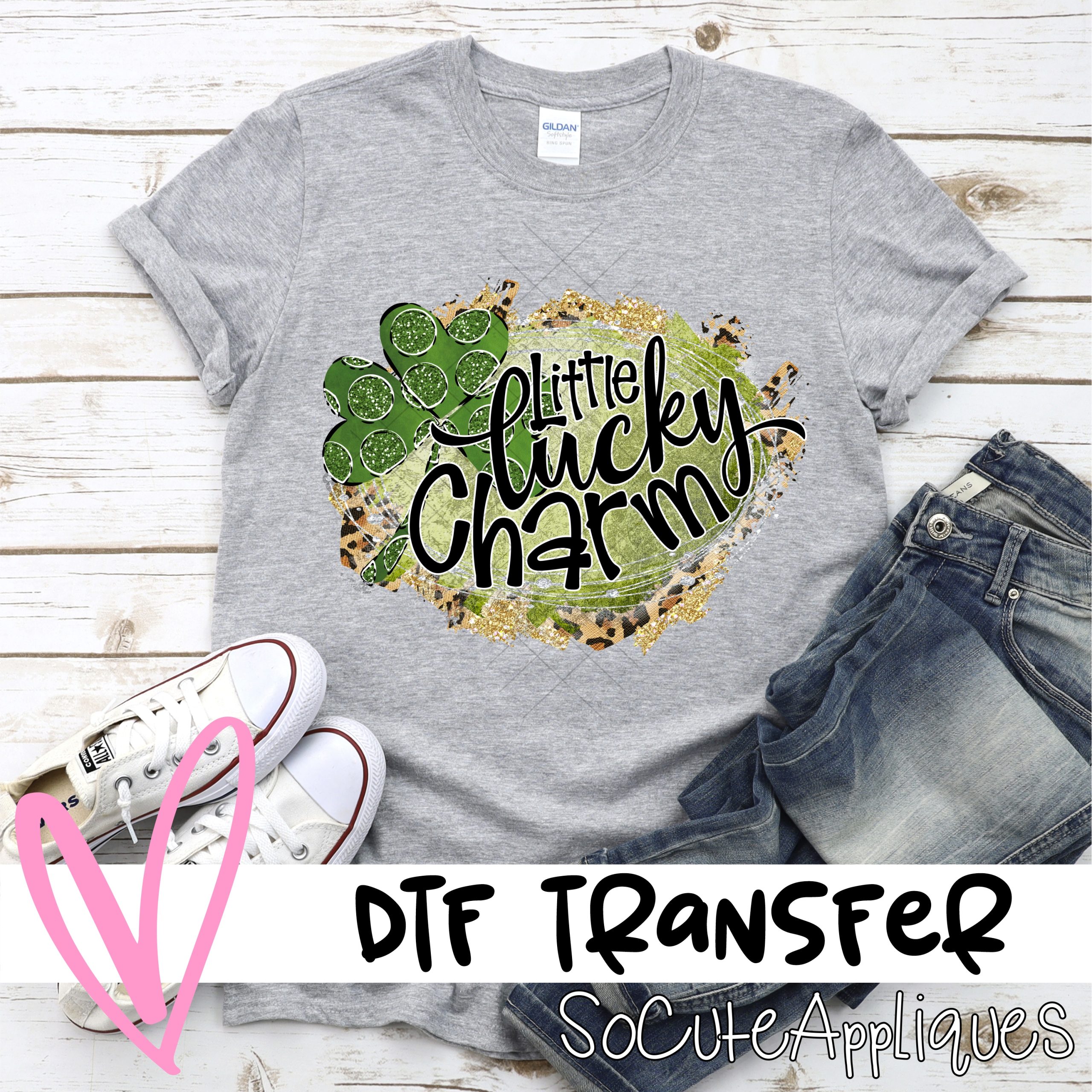 Little lucky charm green clover  *DTF* Transfer