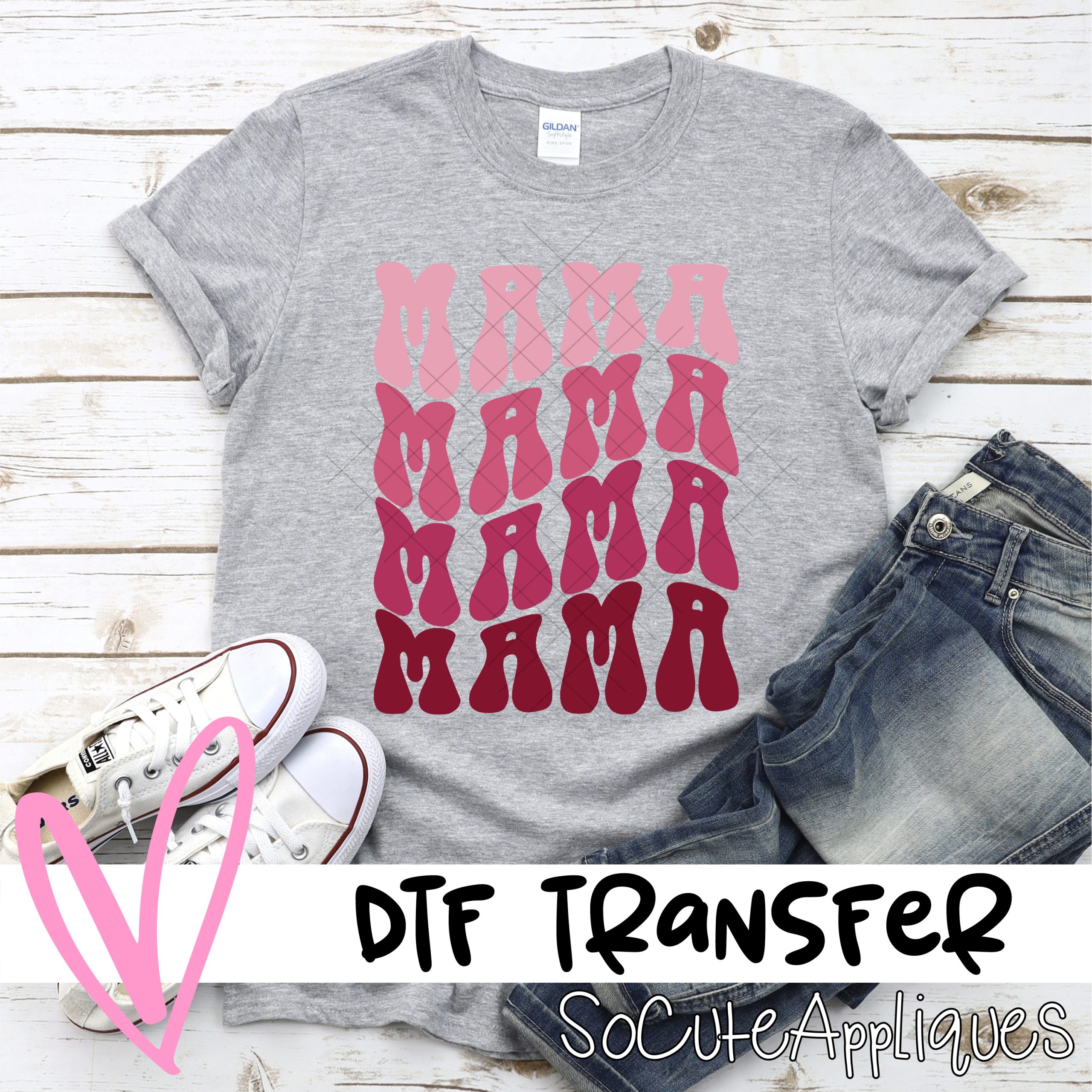 Mama WAVY pink shades *DTF* Transfer