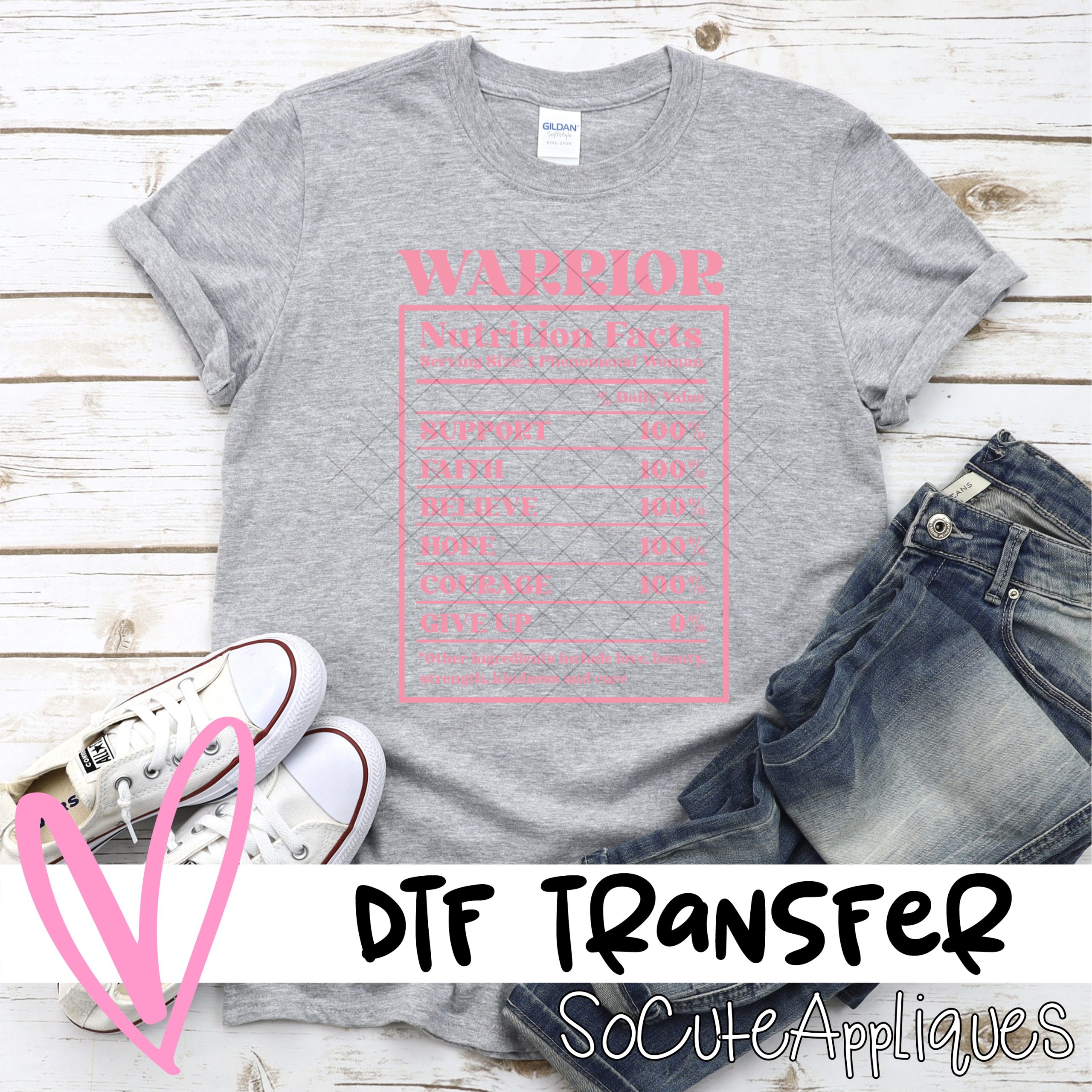 Warrior PINK *DTF* Transfer