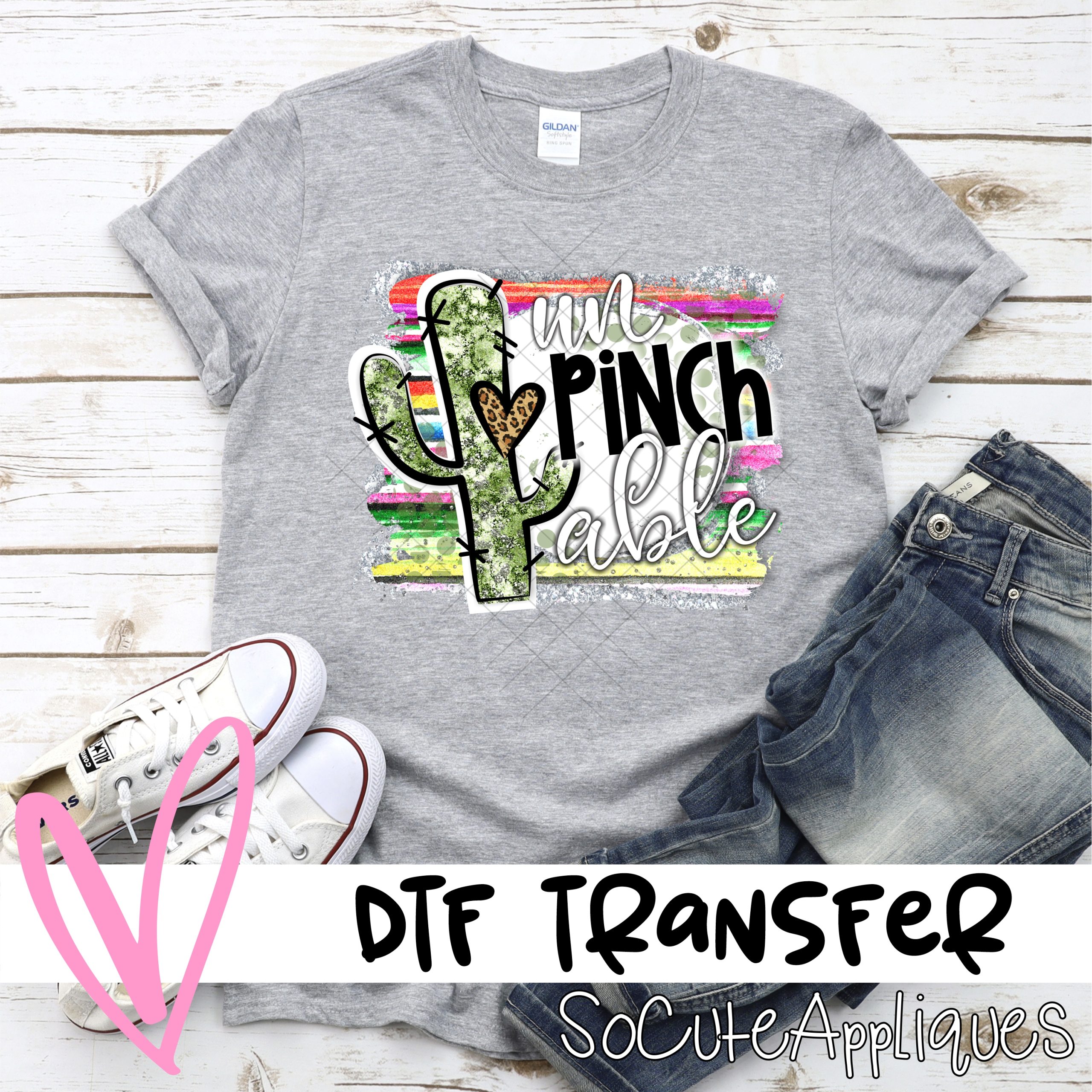 Unpinchable cactus on serape  *DTF* Transfer