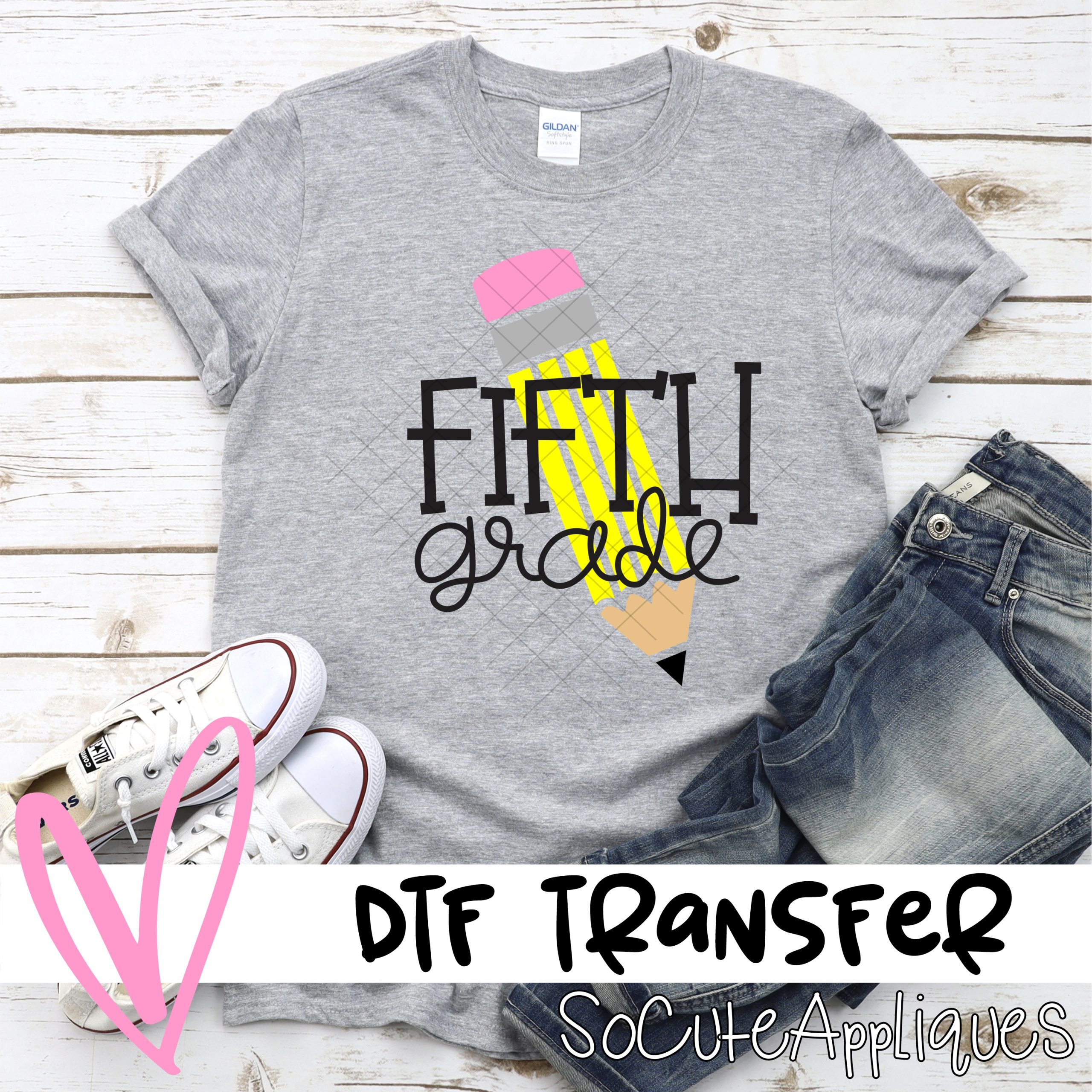 fifth grade pencil *DTF* Transfer