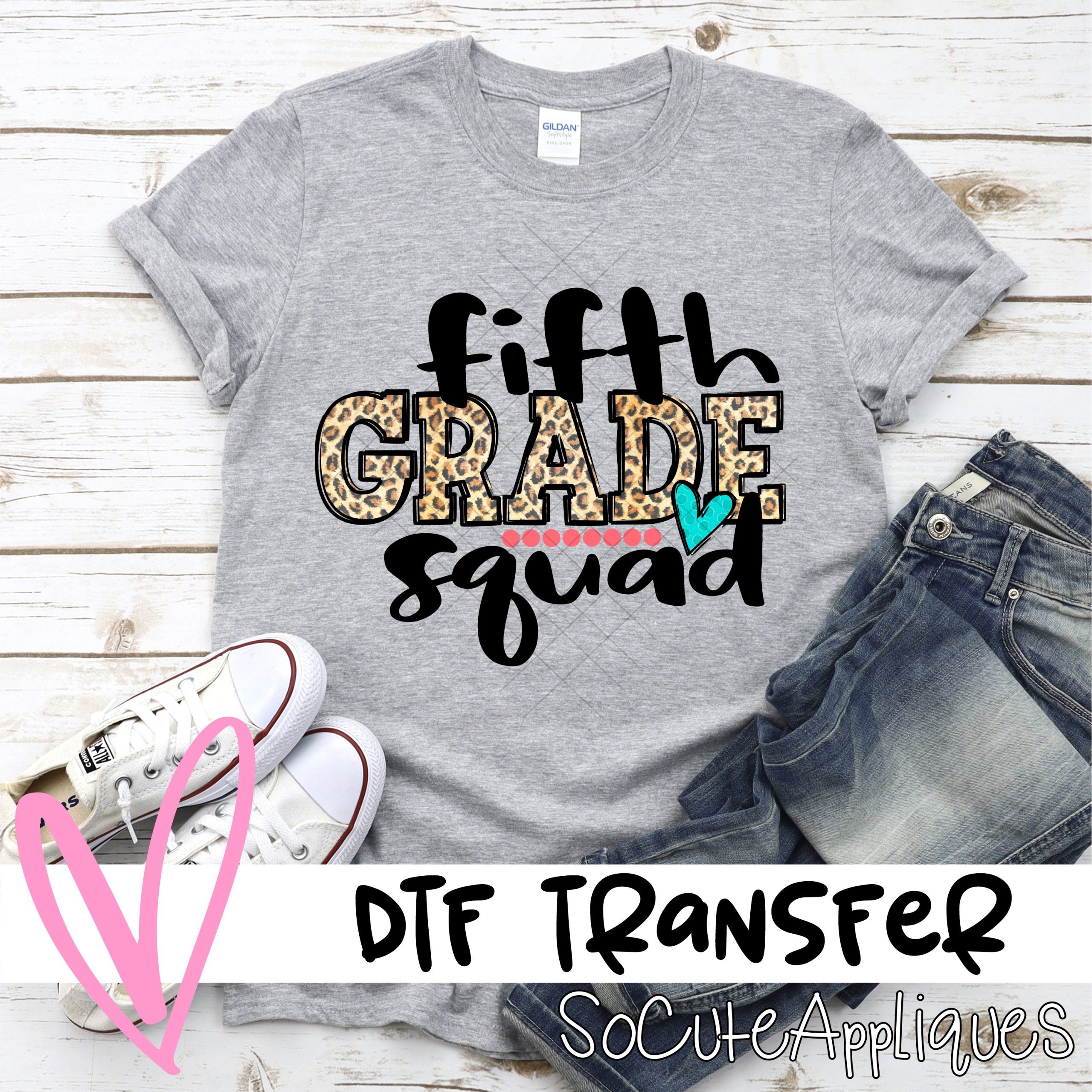 Fifth grade squad leopard *DTF* Transfer